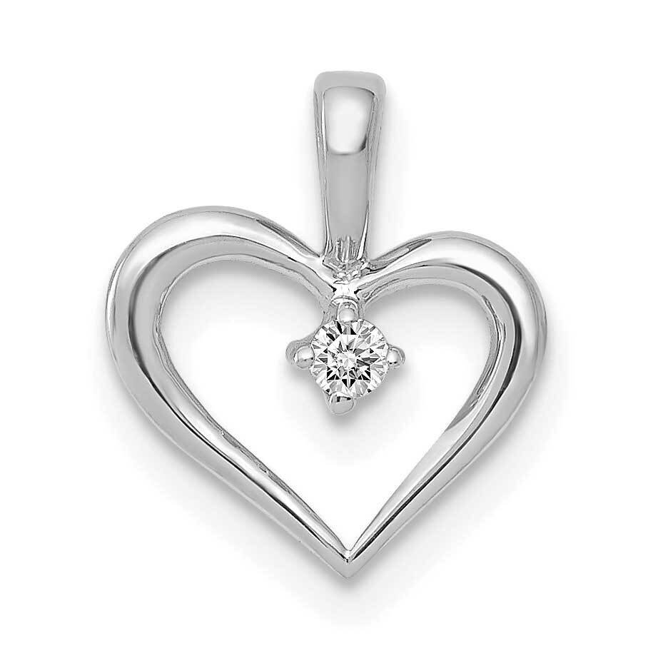 Aa .02Ct. Diamond Heart Pendant 14k White Gold PM4817-002-WA