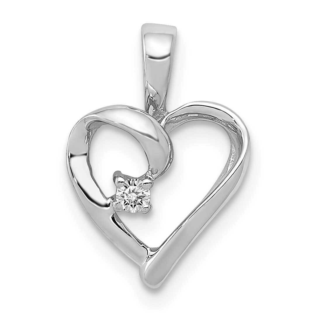 Aa .02Ct. Diamond Heart Pendant 14k White Gold PM4820-002-WA