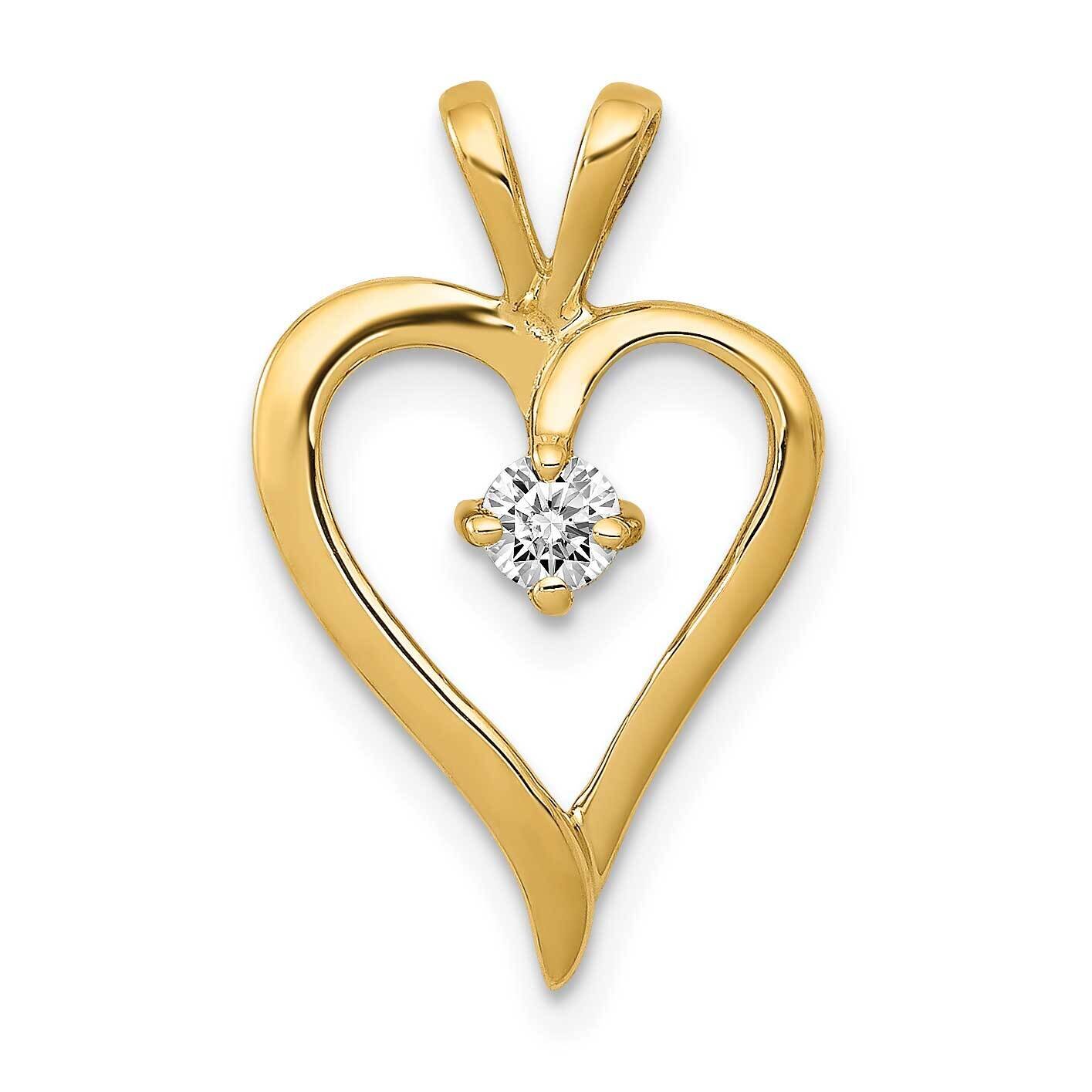 Aa 1/10Ct. Diamond Heart Pendant 14k Gold AA Diamond PM4823-010-YA