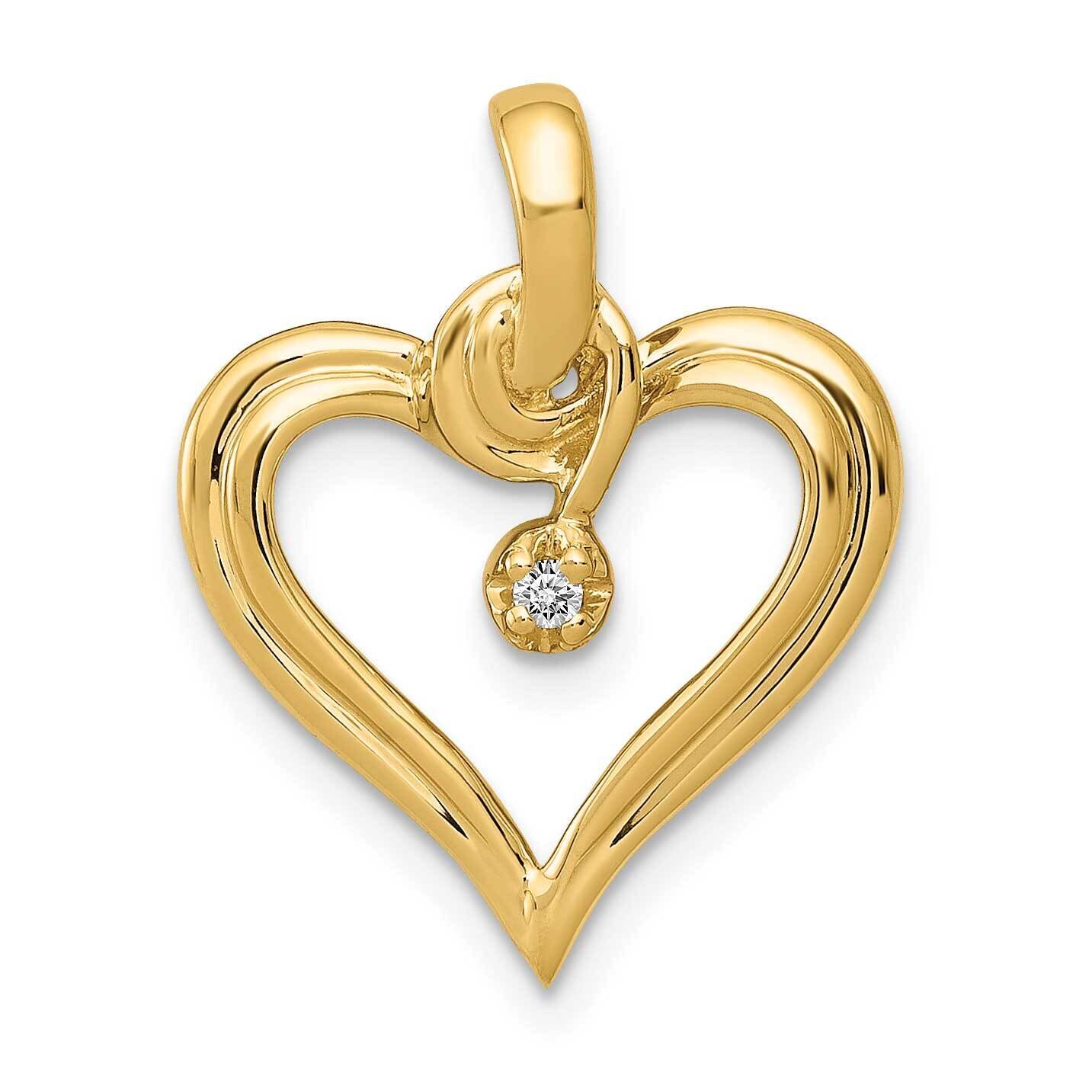 Aa .01Ct. Diamond Heart Pendant 14k Gold AA Diamond PM4824-001-YA, MPN: PM4824-001-YA, 883957113401