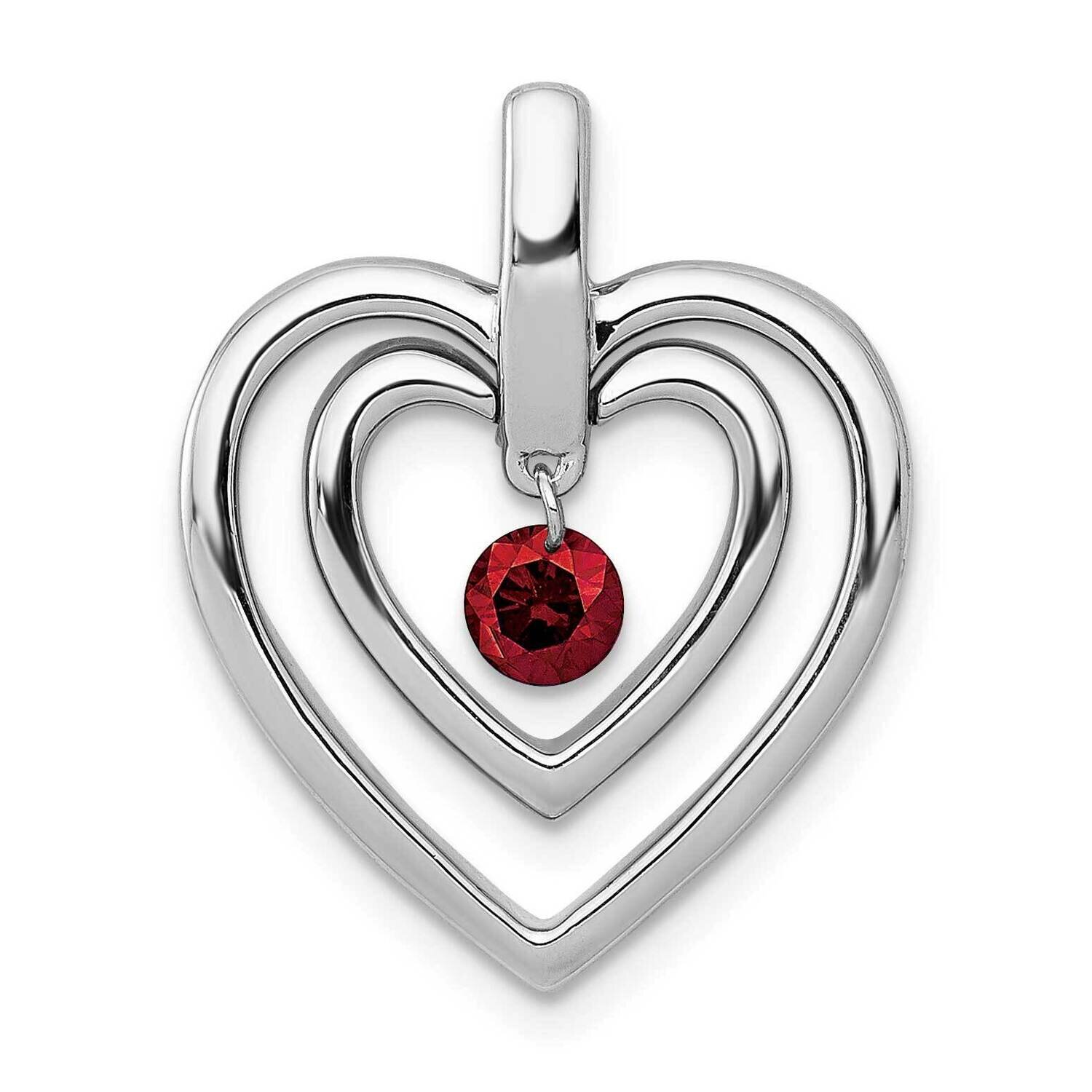 1/6Ct. Red Diamond Double Heart Pendant 14k White Gold PM4825-015-WA