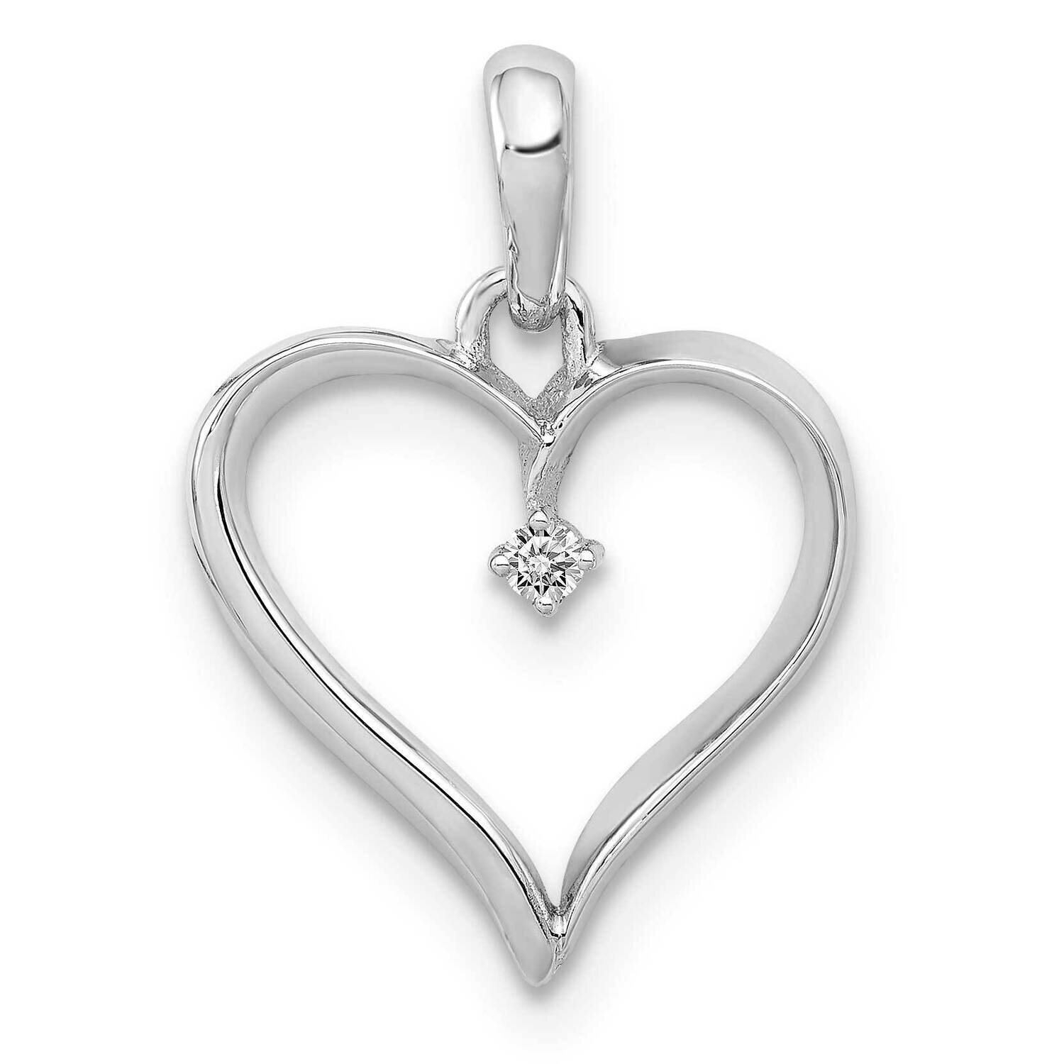 1/20Ct. Diamond Heart Pendant 14k White Gold PM4828-004-WA, MPN: PM4828-004-WA, 818050011330