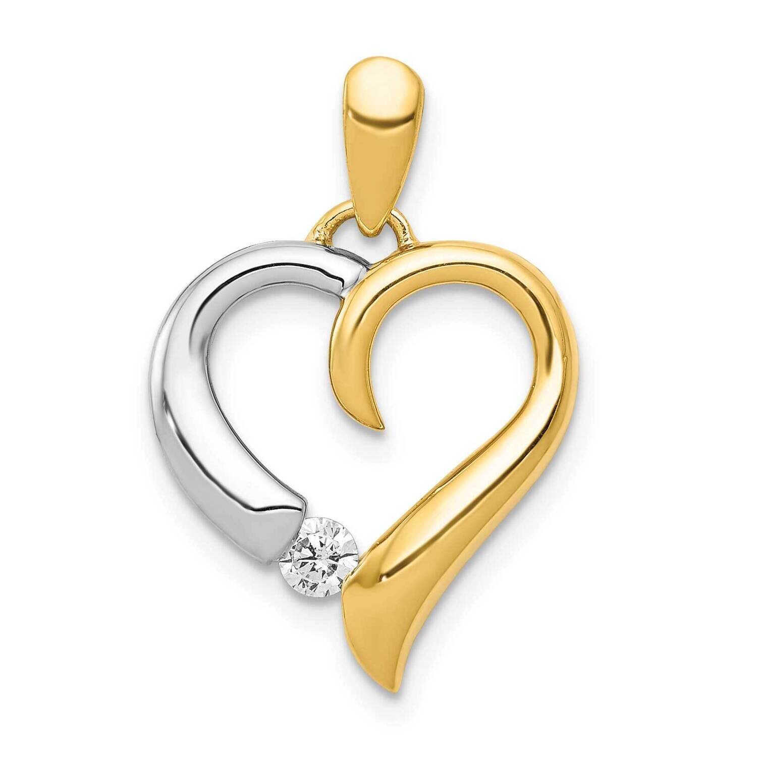 1/15Ct. Diamond Heart Pendant 14k Two-Tone Gold PM4835-007-YWA