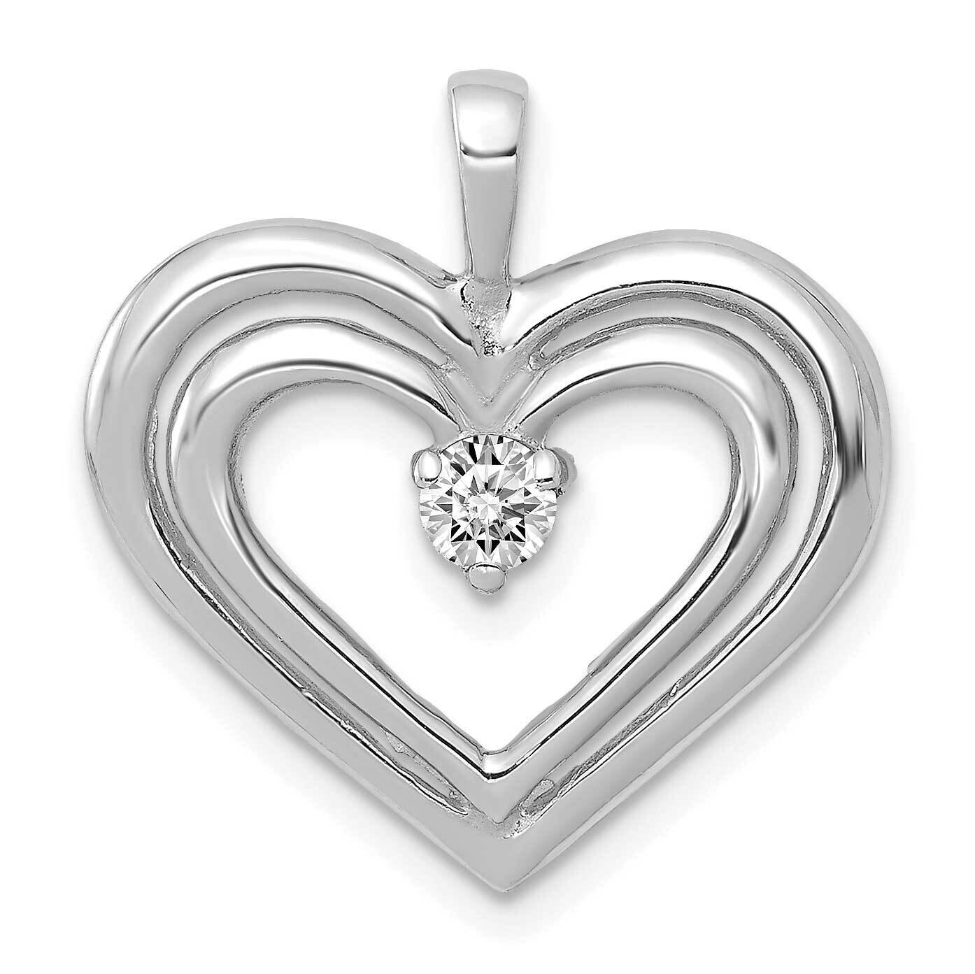 Aa Diamond Double Heart Pendant 14k White Gold PM4842-013-WA