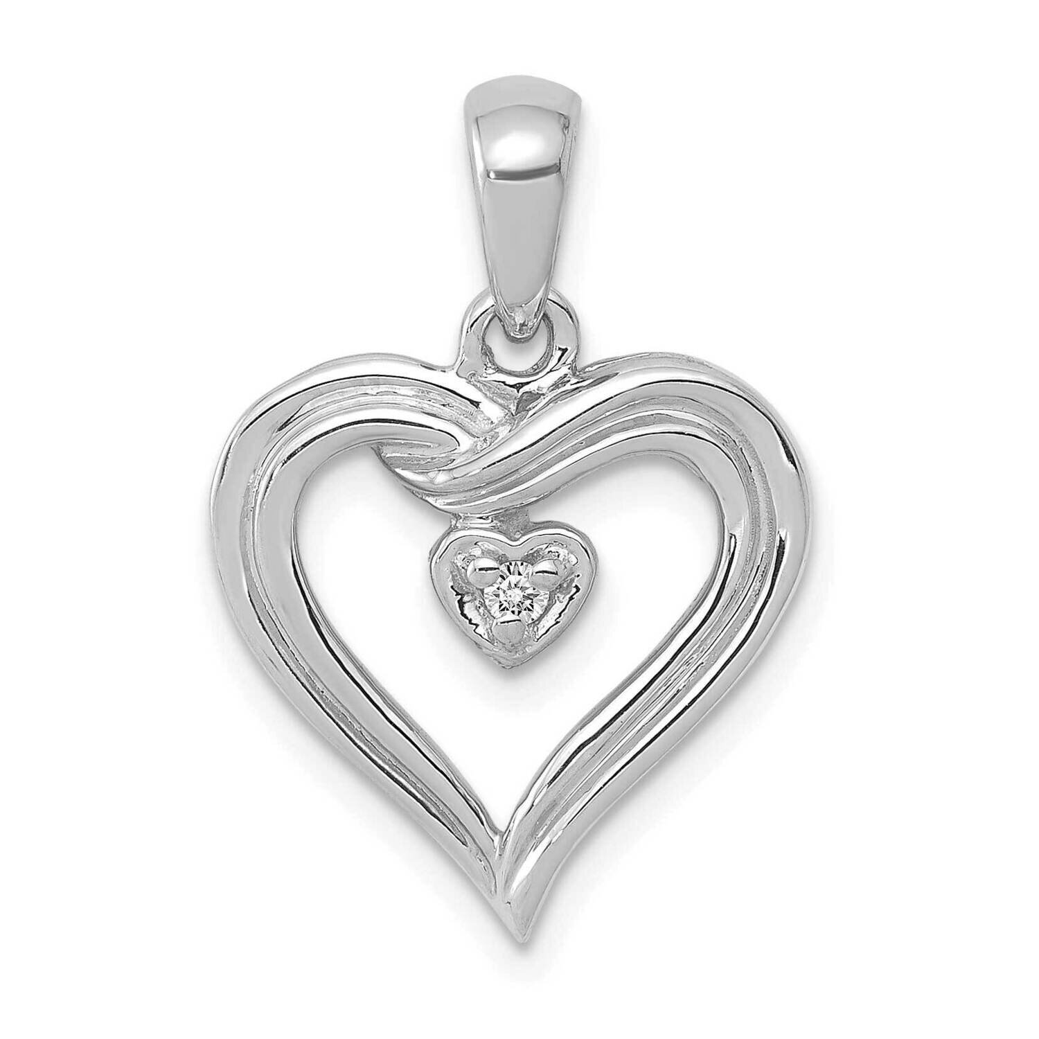 Aa Diamond Heart Pendant 14k White Gold PM4843-002-WA