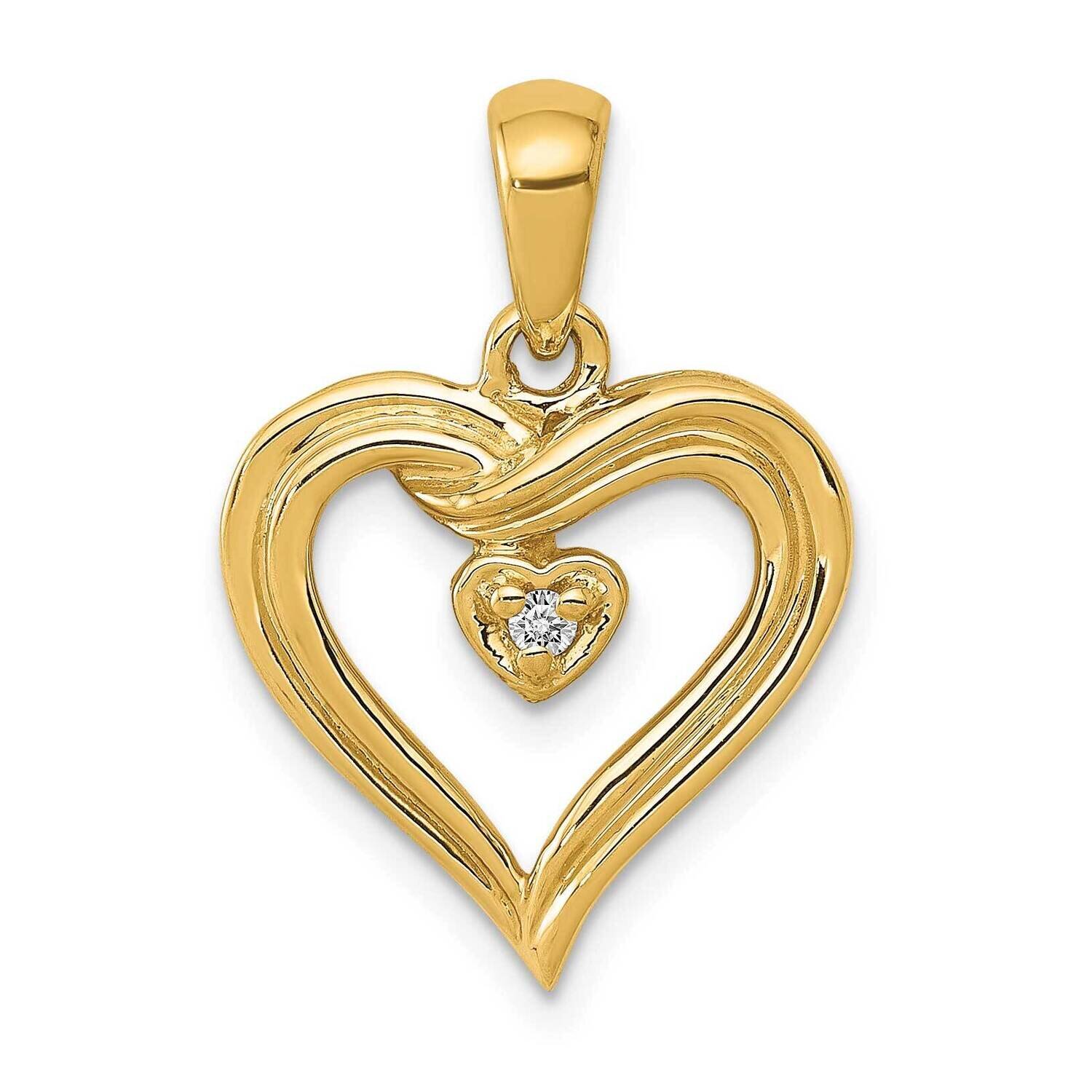 Heart Pendant 14k Gold AA Diamond PM4843-002-YA, MPN: PM4843-002-YA, 883957113371