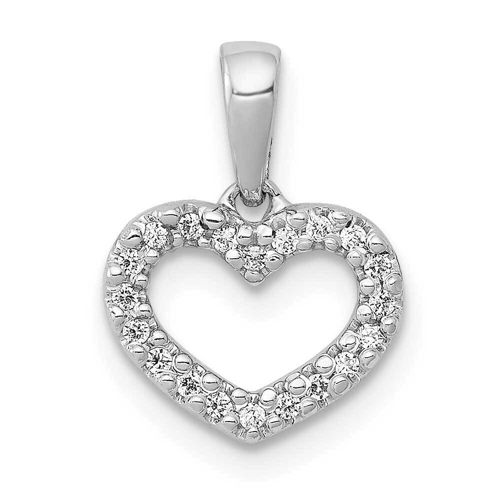 .03Ct. Diamond Heart Pendant 14k White Gold PM4856-003-WA, MPN: PM4856-003-WA, 883957512198