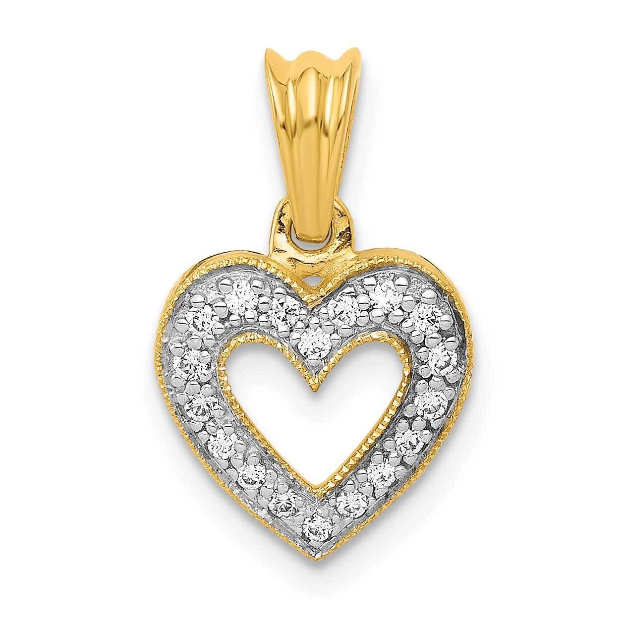 Heart Pendant 14k Gold Diamond PM4861-010-YA, MPN: PM4861-010-YA, 883957684482
