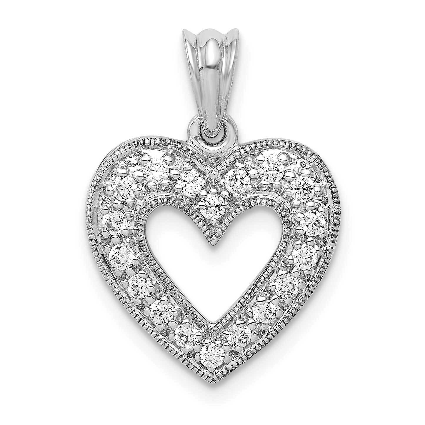 1/4Ct. Diamond Heart Pendant 14k White Gold PM4861-025-WA