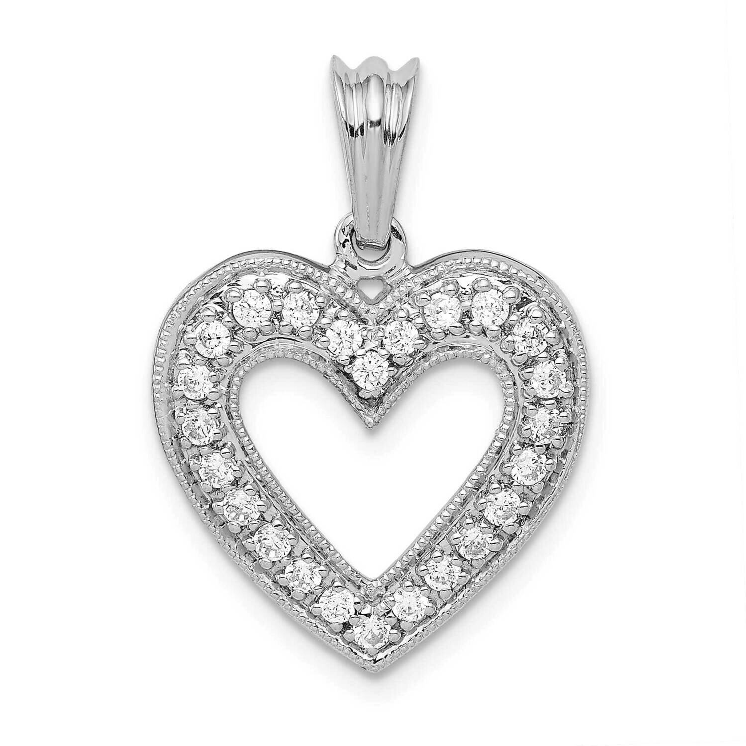 1/3Ct. Diamond Heart Pendant 14k White Gold PM4861-033-WA, MPN: PM4861-033-WA, 883957146249