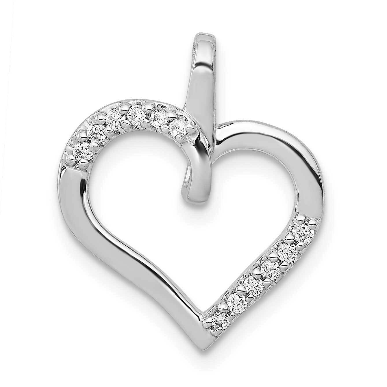 1/10Ct. Diamond Heart Pendant 14k White Gold PM4867-010-WA