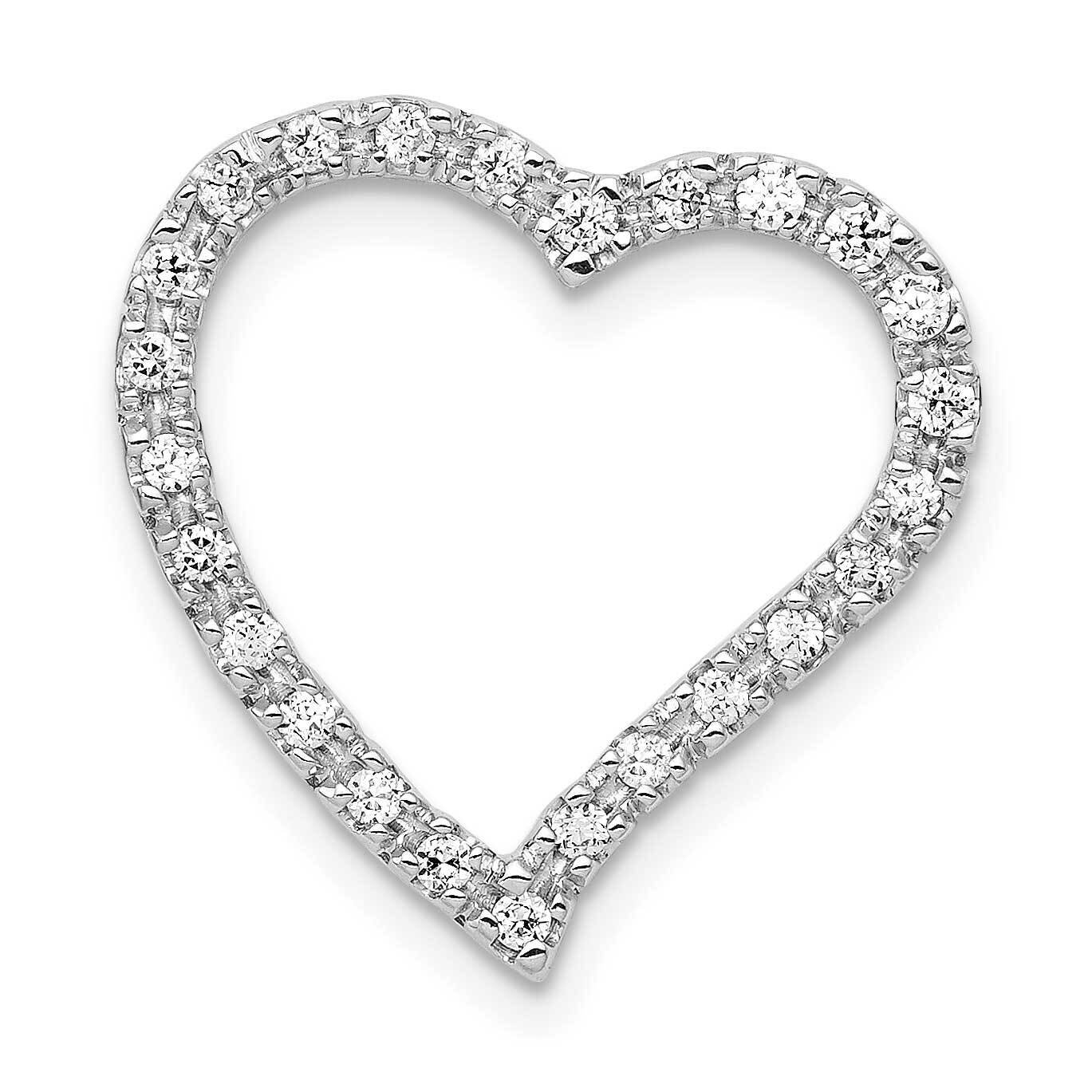 1/5Ct. Diamond Curved Heart Chain Slide 14k White Gold PM4869-020-WA