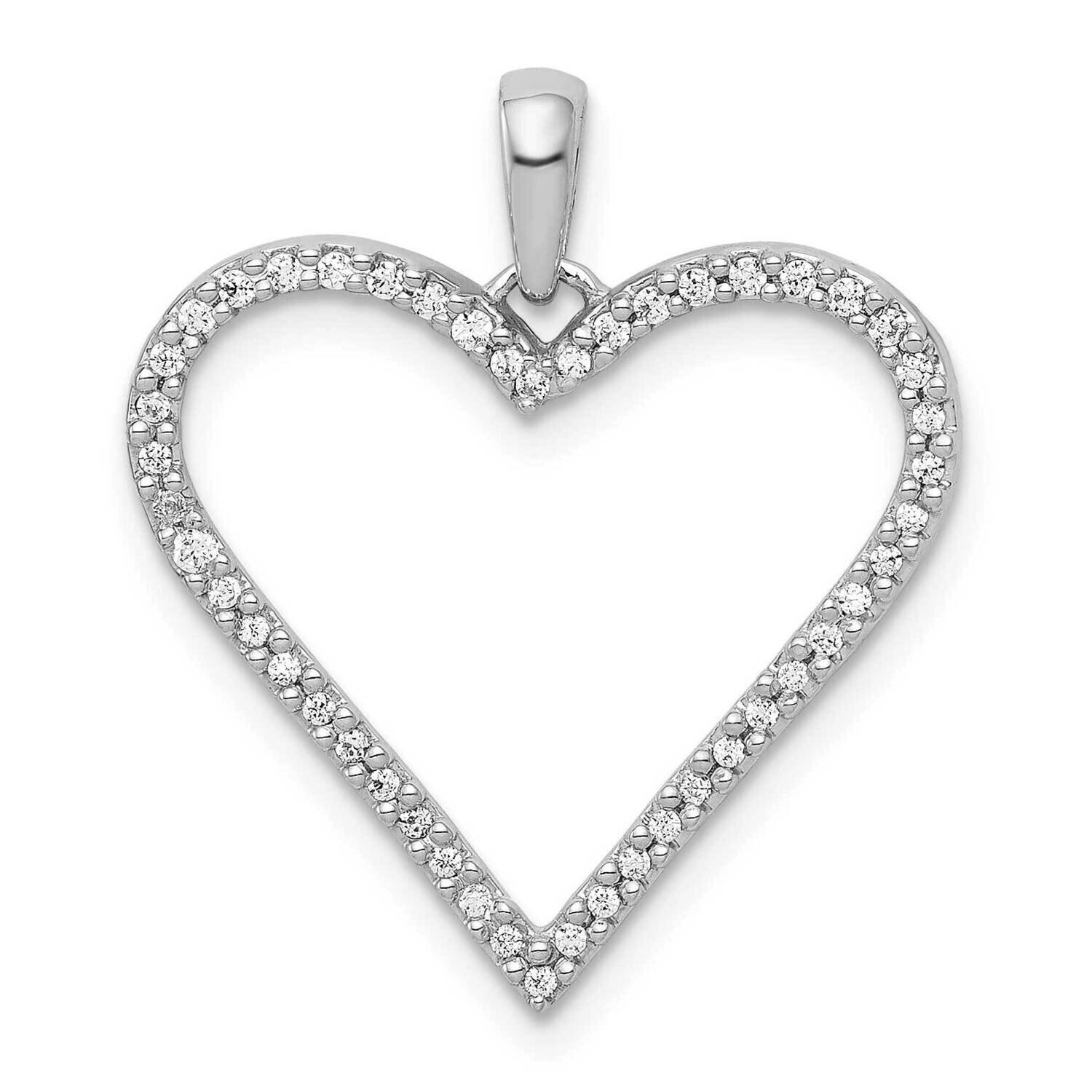 1/6Ct. Diamond Heart Pendant 14k White Gold PM4871-016-WA, MPN: PM4871-016-WA, 818050011903