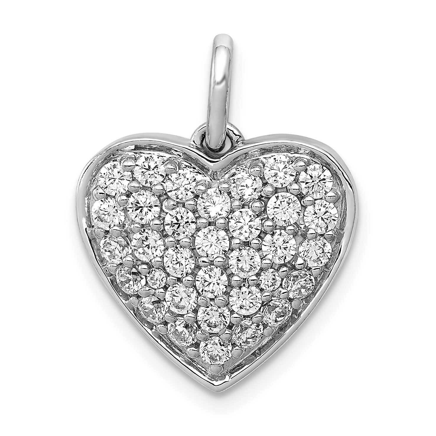 1Ct. Diamond Heart Pendant 14k White Gold PM4878-100-WA