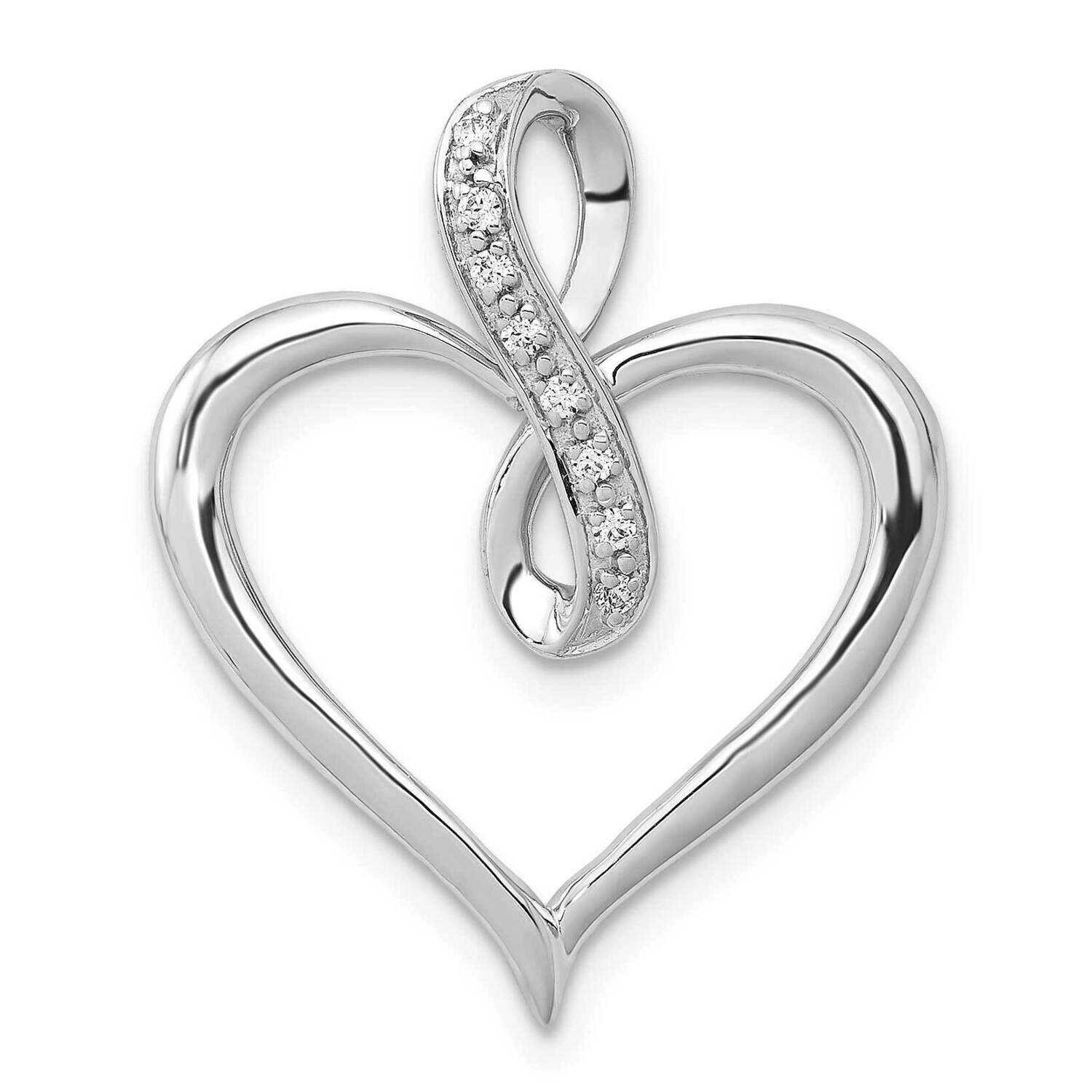 1/20Ct. Diamond Heart &amp; Infinity Pendant 14k White Gold PM4884-005-WA
