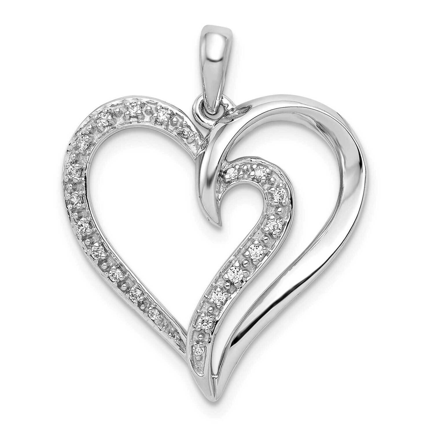 1/10Ct. Diamond Heart Pendant 14k White Gold PM4885-010-WA, MPN: PM4885-010-WA, 883957686042