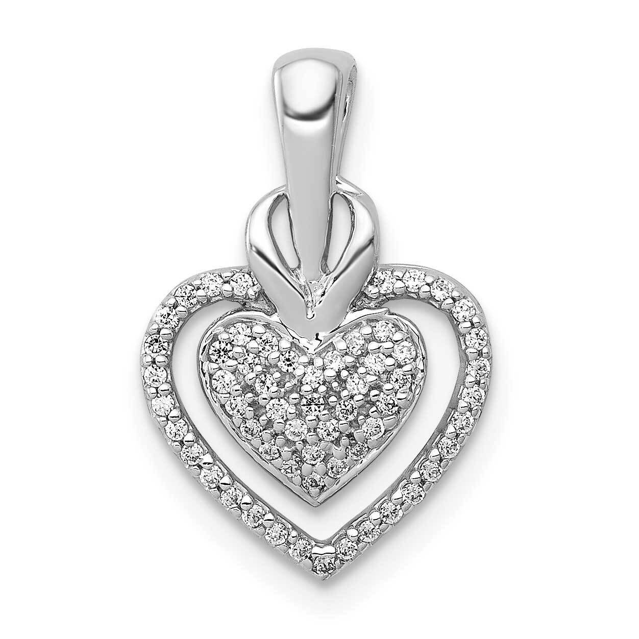 1/5Ct. Diamond Fancy Double Heart Chain Slide 14k White Gold PM4886-020-WA, MPN: PM4886-020-WA, 883…
