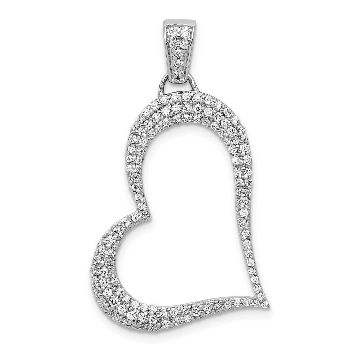 1/2Ct. Diamond Heart Pendant 14k White Gold PM4889-050-WA, MPN: PM4889-050-WA, 883957300856