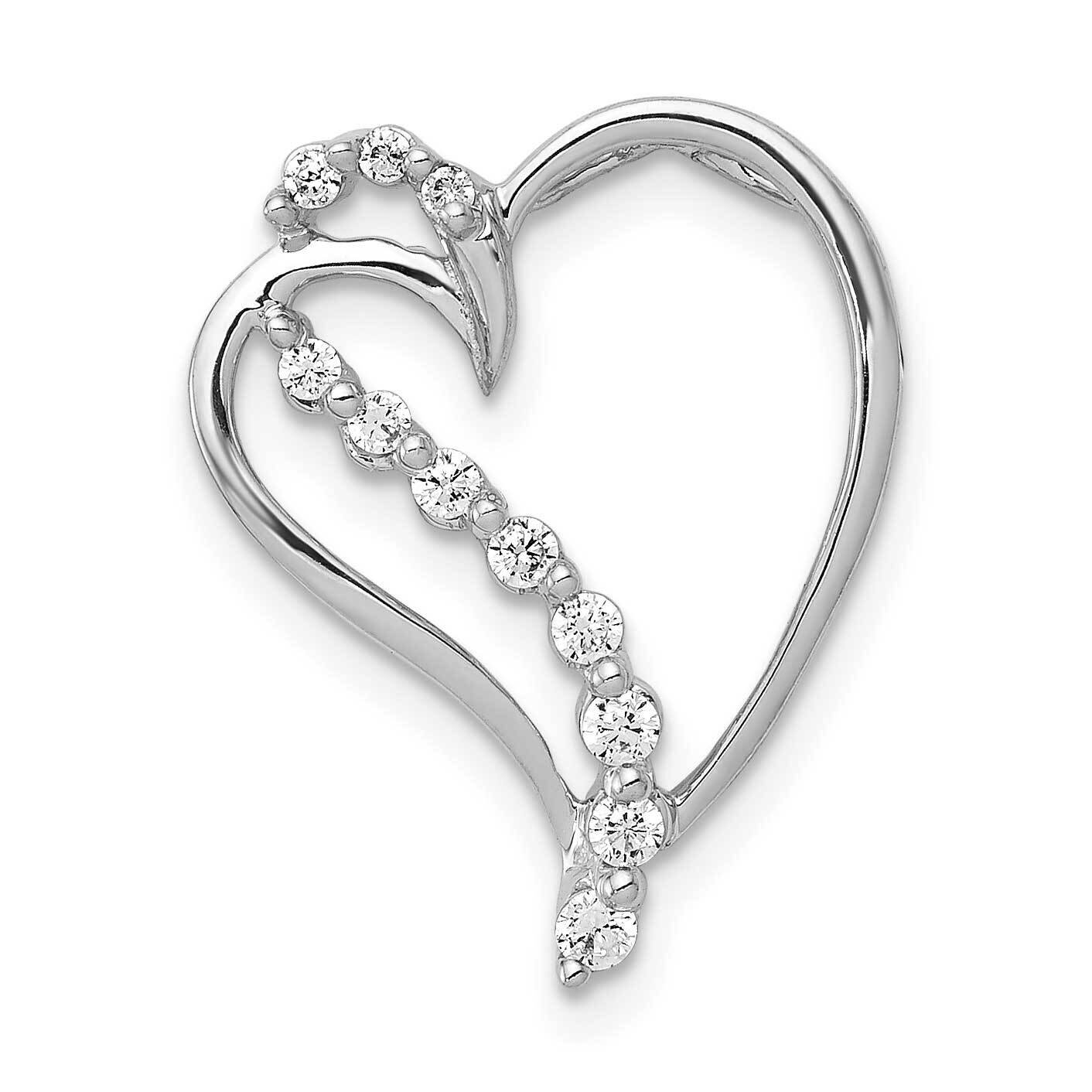 1/6Ct. Diamond Heart Chain Slide 14k White Gold PM4892-016-WA