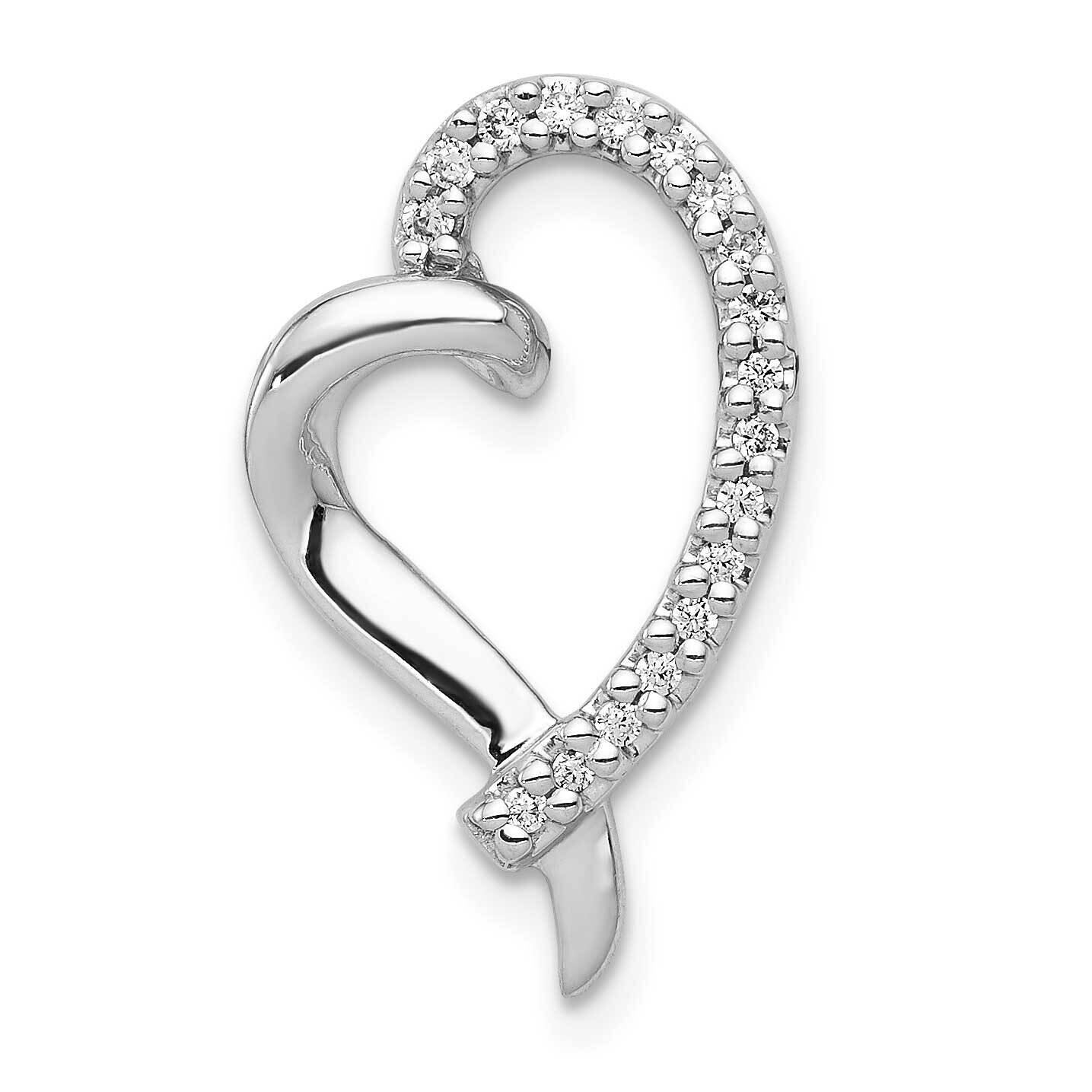 1/10Ct. Diamond Heart Chain Slide 14k White Gold PM4893-010-WA, MPN: PM4893-010-WA, 818050011613