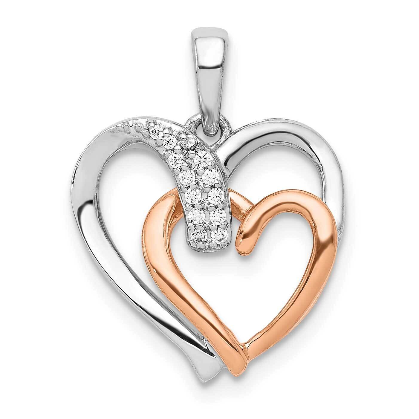 Rose Gold 1/20Ct. Diamond Double Heart Pendant 14k White Gold PM4901-005-WRA, MPN: PM4901-005-WRA, …