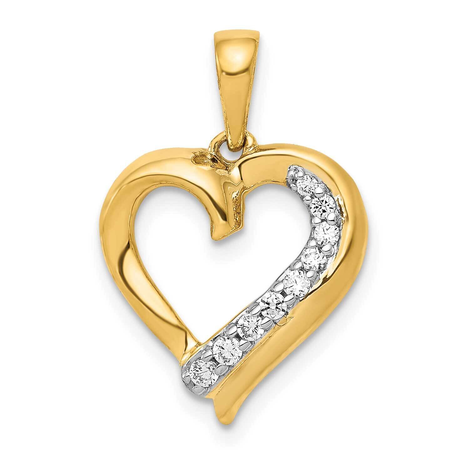 1/10Ct. Diamond Heart Pendant 14k Gold PM4907-010-YA