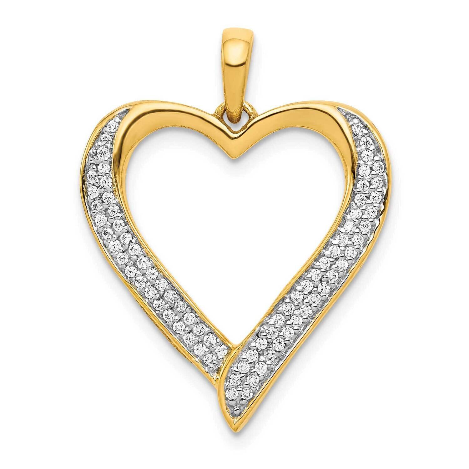1/4Ct. Diamond Heart Pendant 14k Gold &amp; Rhodium PM4908-025-YA, MPN: PM4908-025-YA, 883957512440