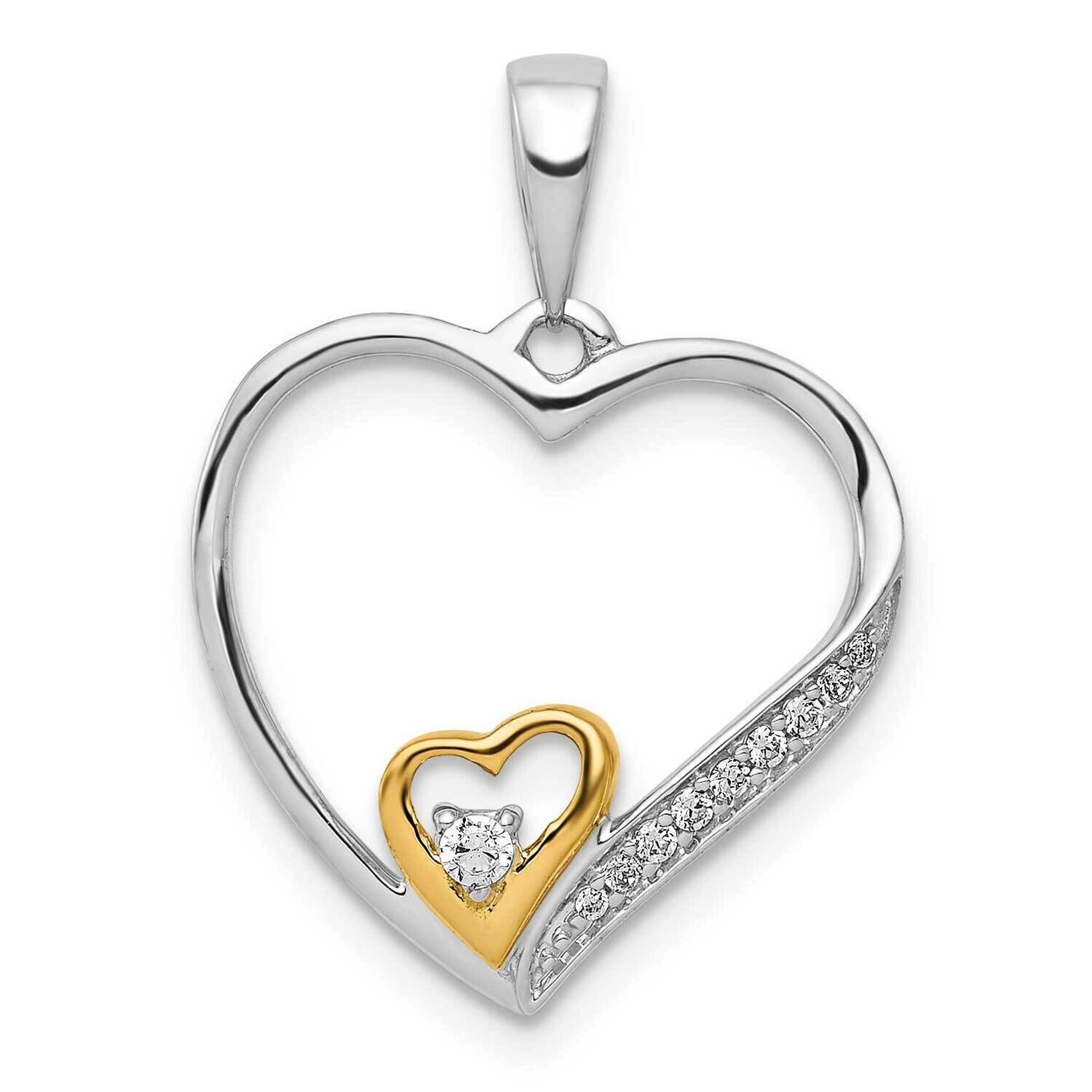 1/20Ct. Diamond Double Heart Pendant 14k Two-Tone Gold PM4915-006-WYA, MPN: PM4915-006-WYA, 8839577…
