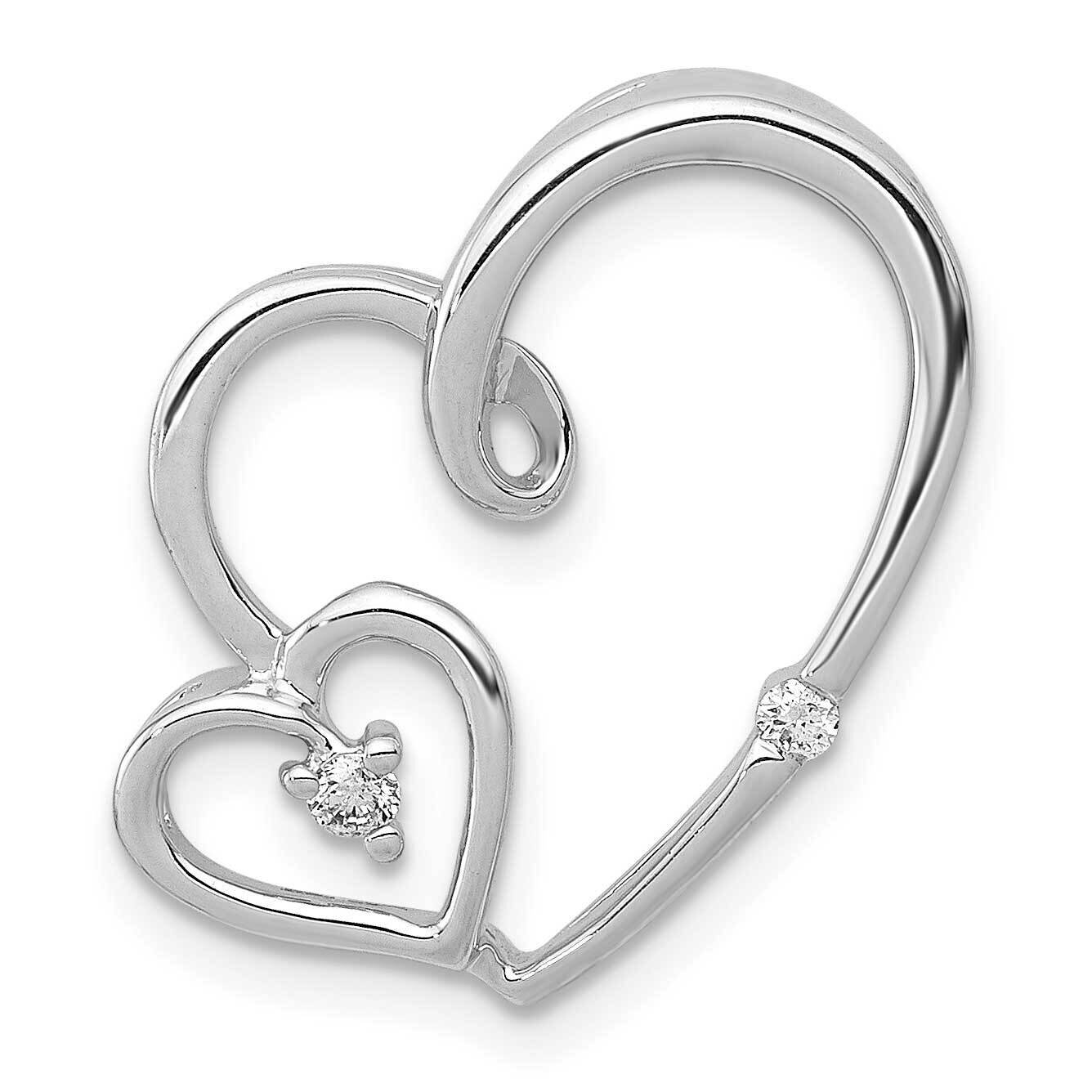 1/20Ct. Diamond Double Hearts Chain Slide 14k White Gold PM4916-004-WA, MPN: PM4916-004-WA, 8839575…
