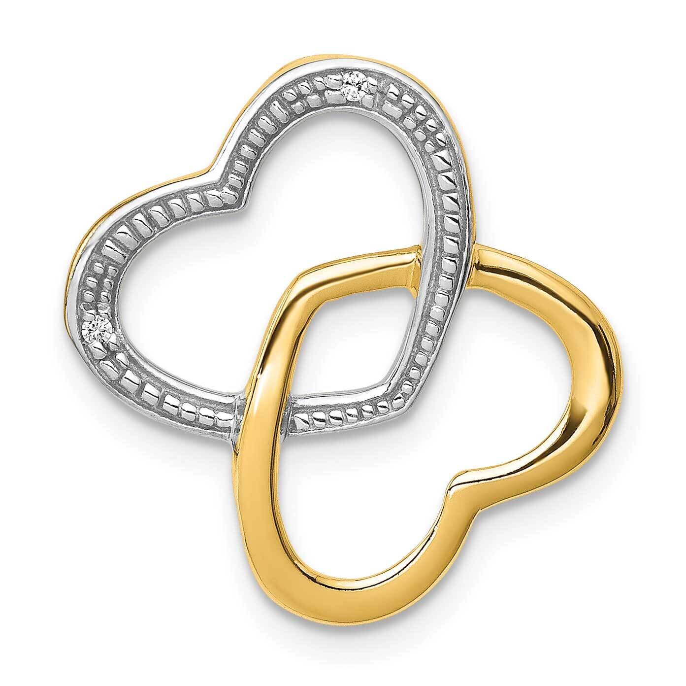 .01Ct. Diamond Double Entwined Heart Chain Slide 14k Gold PM4917-001-YA, MPN: PM4917-001-YA, 883957…