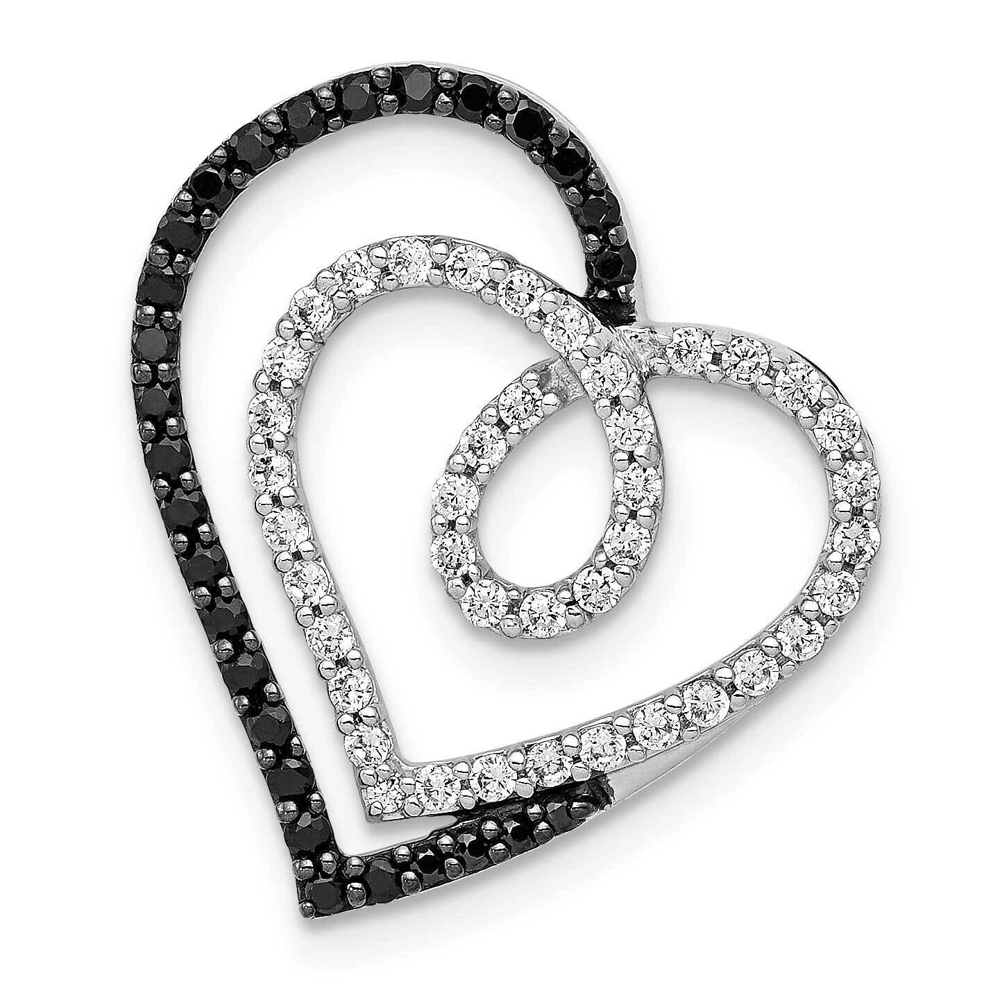 Black &amp; White Diamond Entwined Heart Pendant 14k White Gold PM4919-040-WA, MPN: PM4919-040-WA, 8839…