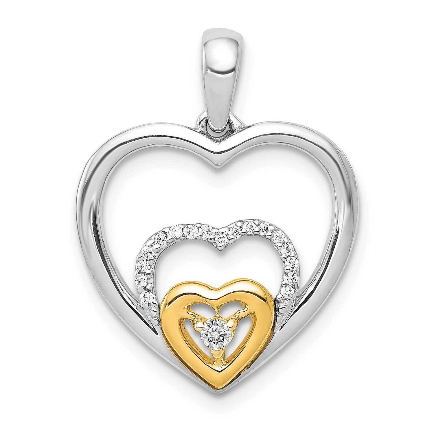 1/15Ct. Diamond Triple Heart Pendant 14k Two-Tone Gold PM4929-008-WYA, MPN: PM4929-008-WYA, 8839578…