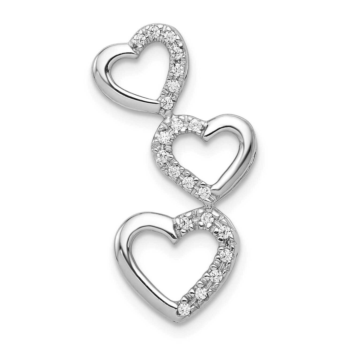 1/10Ct. Diamond Triple Heart Chain Slide 14k White Gold PM4931-010-WA
