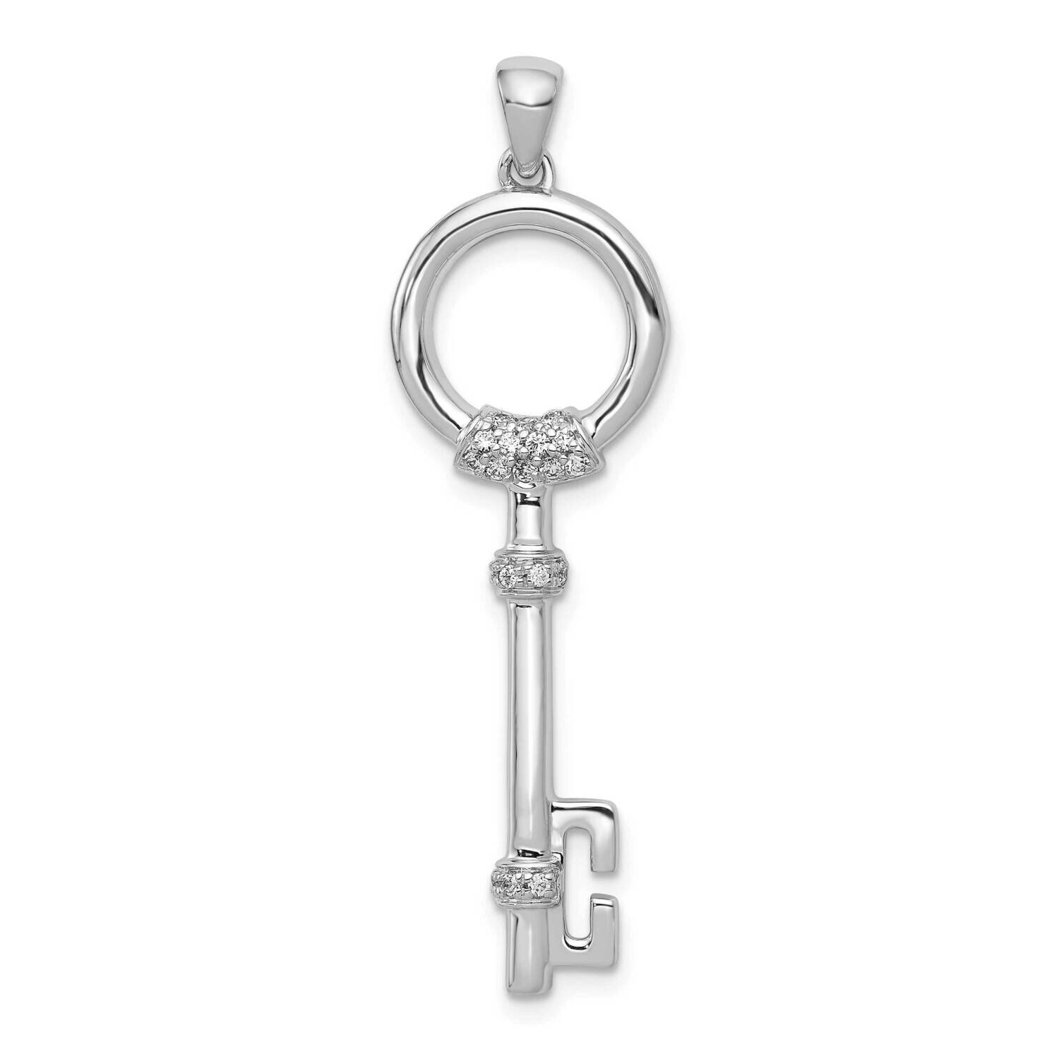 Circle Key Pendant 14k White Gold Diamond PM4945-013-WA, MPN: PM4945-013-WA, 191101543715