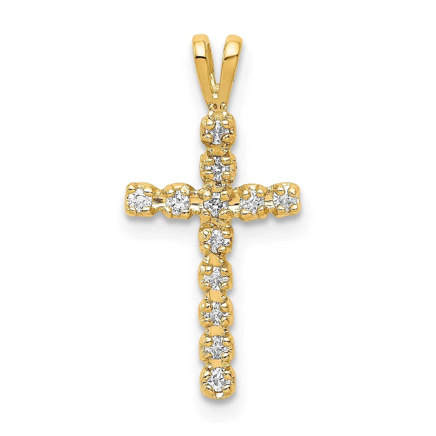 Latin Cross Pendant 14k Gold AA Diamond PM4946-013-YA, MPN: PM4946-013-YA, 883957212425