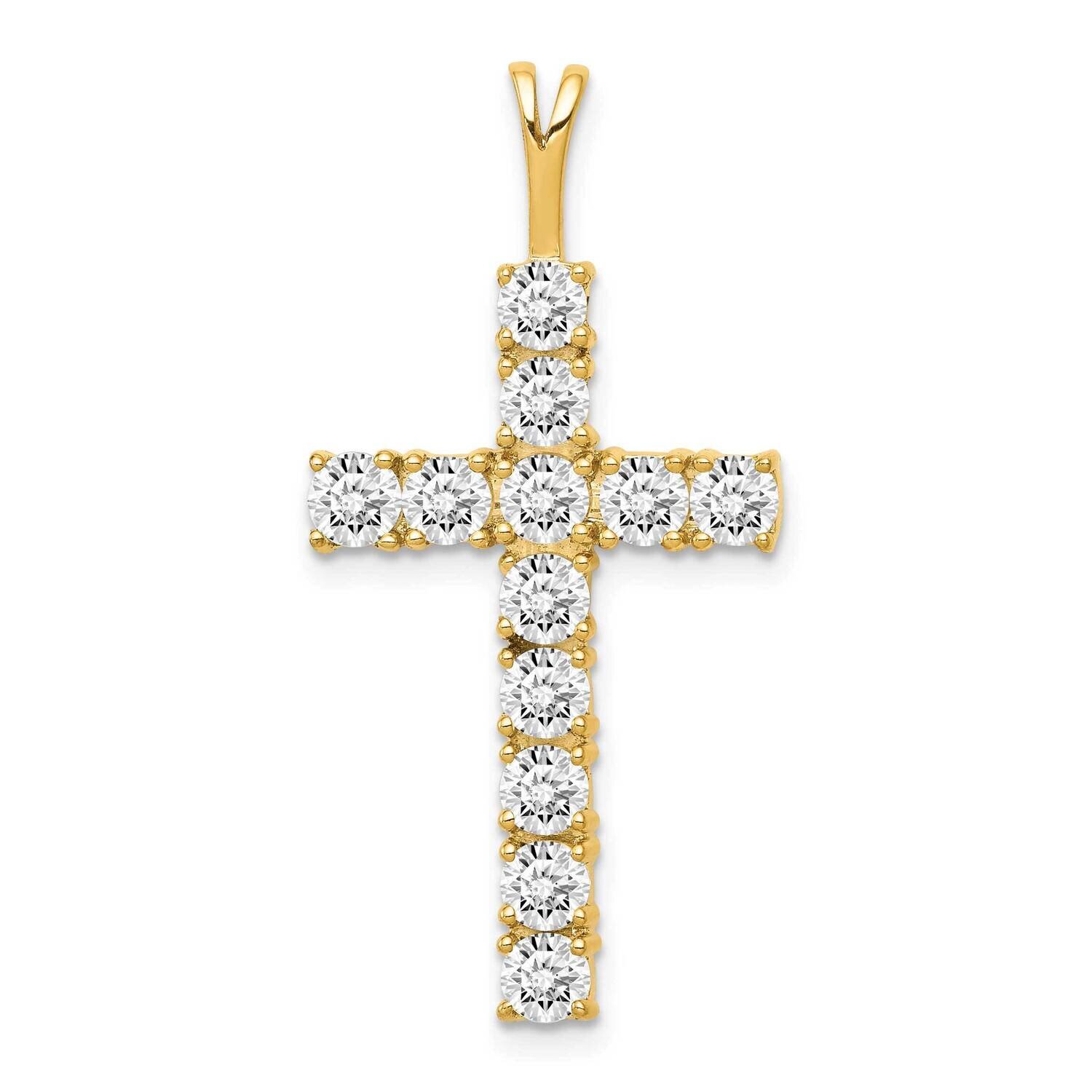 Latin Cross Pendant 14k Gold AA Diamond PM4948-125-YA, MPN: PM4948-125-YA, 883957212289