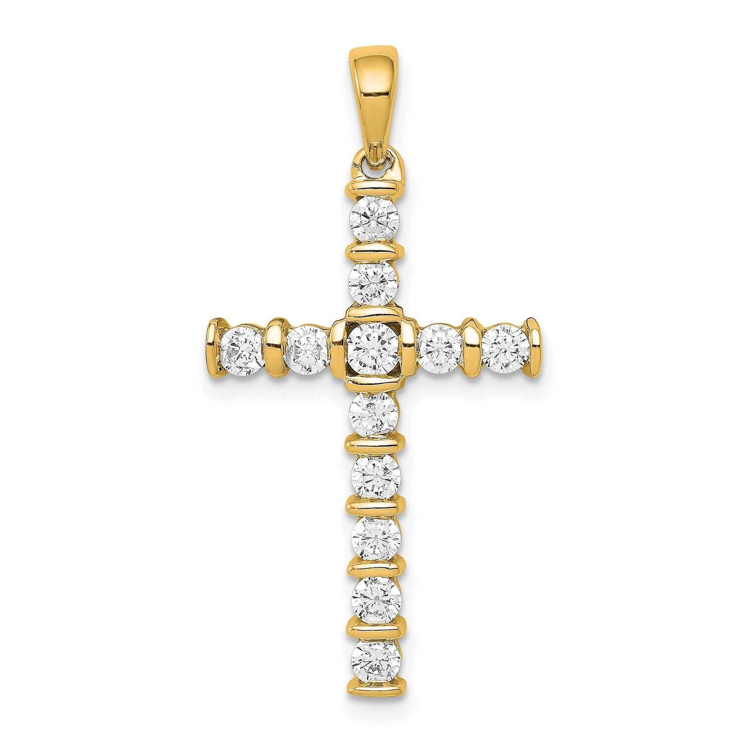 Aa 3/4Ct. Diamond Latin Cross Pendant 14k Gold AA Diamond PM4954-075-YA