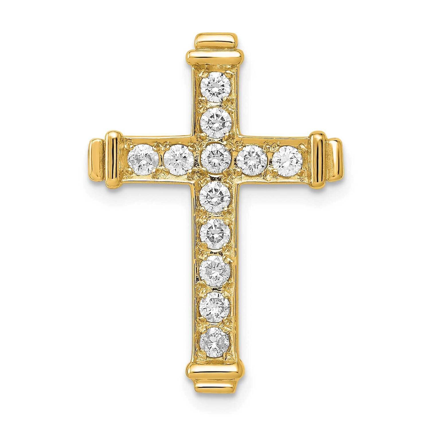 Aa 3/8Ct. Diamond Latin Cross Chain Slide 14k Gold AA Diamond PM4955-040-YA, MPN: PM4955-040-YA, 88…