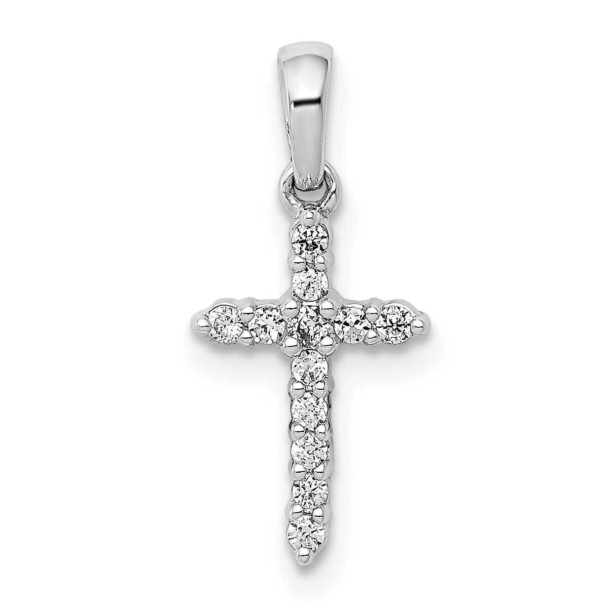 Polished Diamond Cross Pendant 14k White Gold PM4958-010-WA