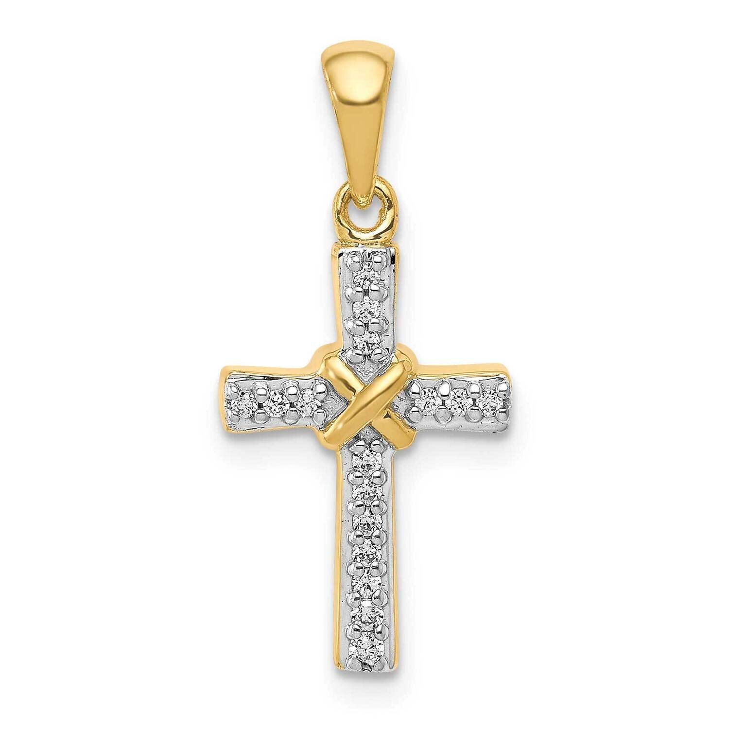1/6Ct. Diamond Latin Cross Pendant 14k Gold PM4967-016-YA, MPN: PM4967-016-YA, 883957512976