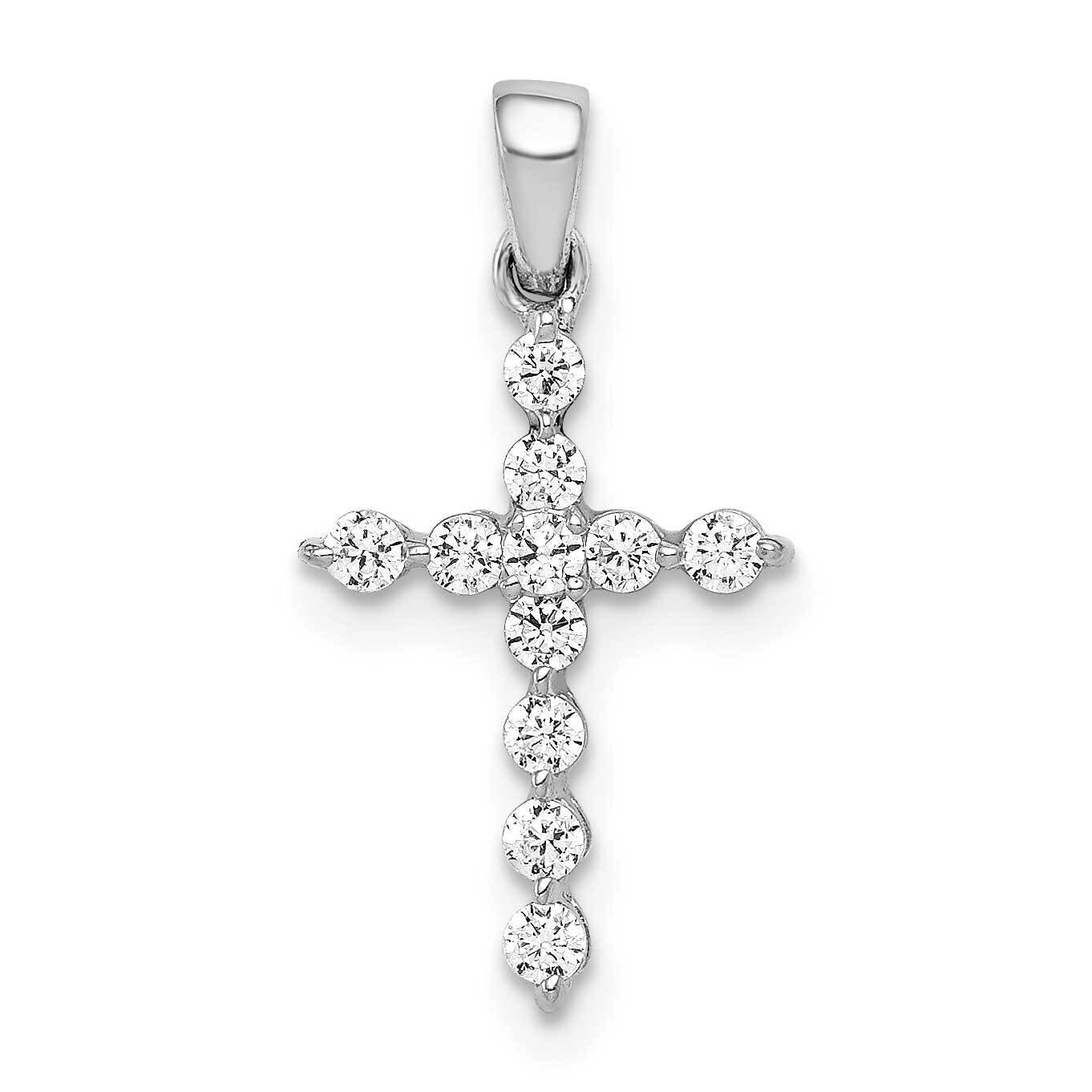 1/4Ct. Diamond Cross Pendant 14k White Gold PM4968-025-WA