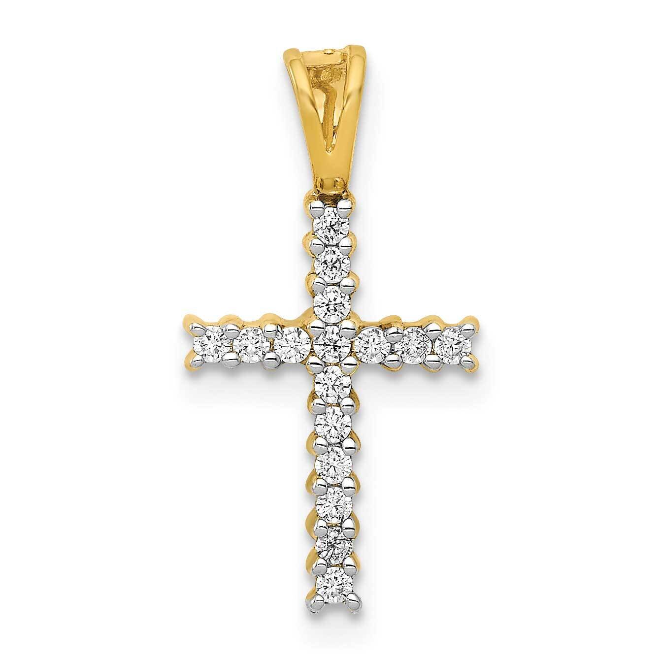 1/6Ct. Diamond Latin Cross Pendant 14k Gold PM4973-016-YA, MPN: PM4973-016-YA, 883957512990