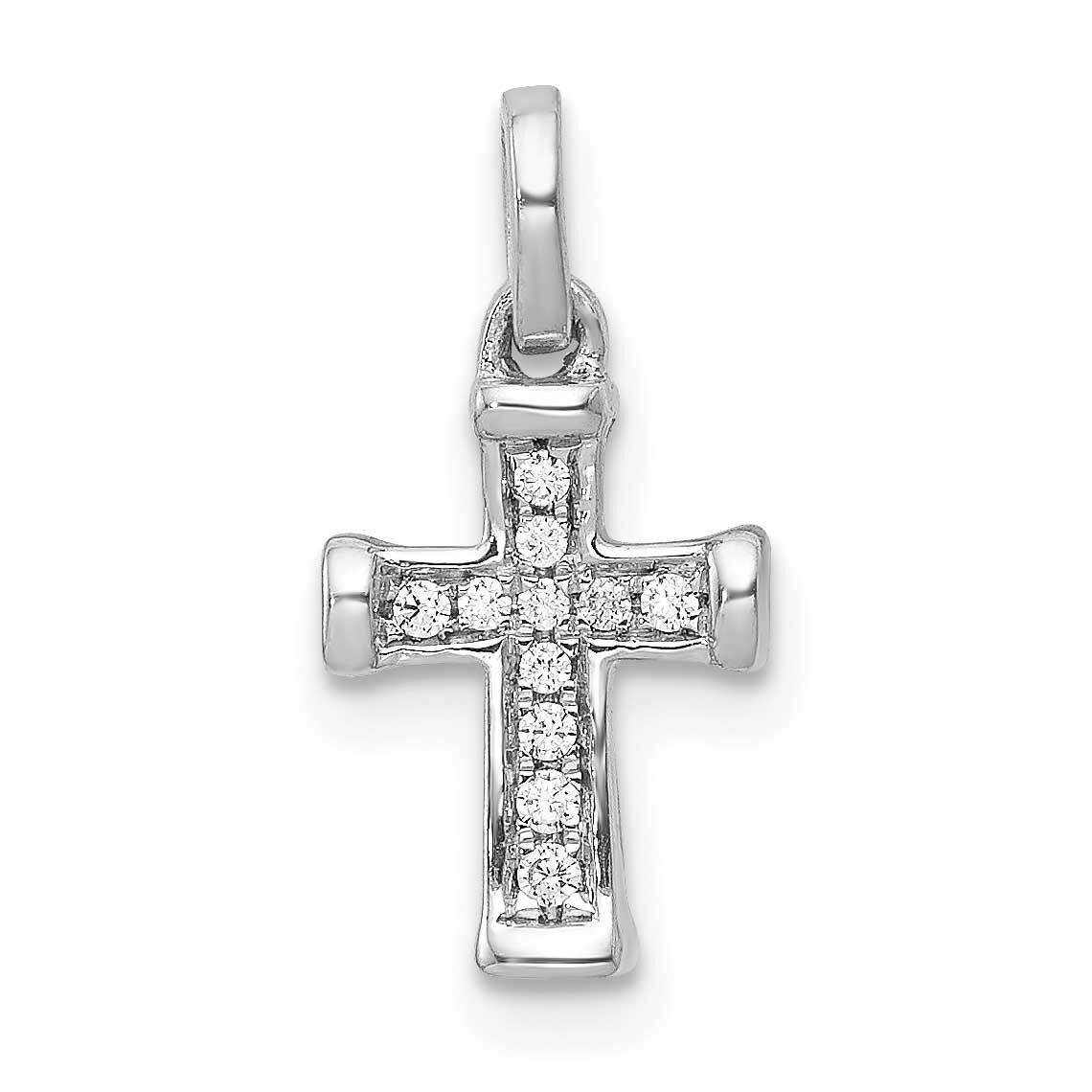 Small 1/20Ct. Diamond Latin Cross Pendant 14k White Gold PM4982-005-WA, MPN: PM4982-005-WA, 8839575…