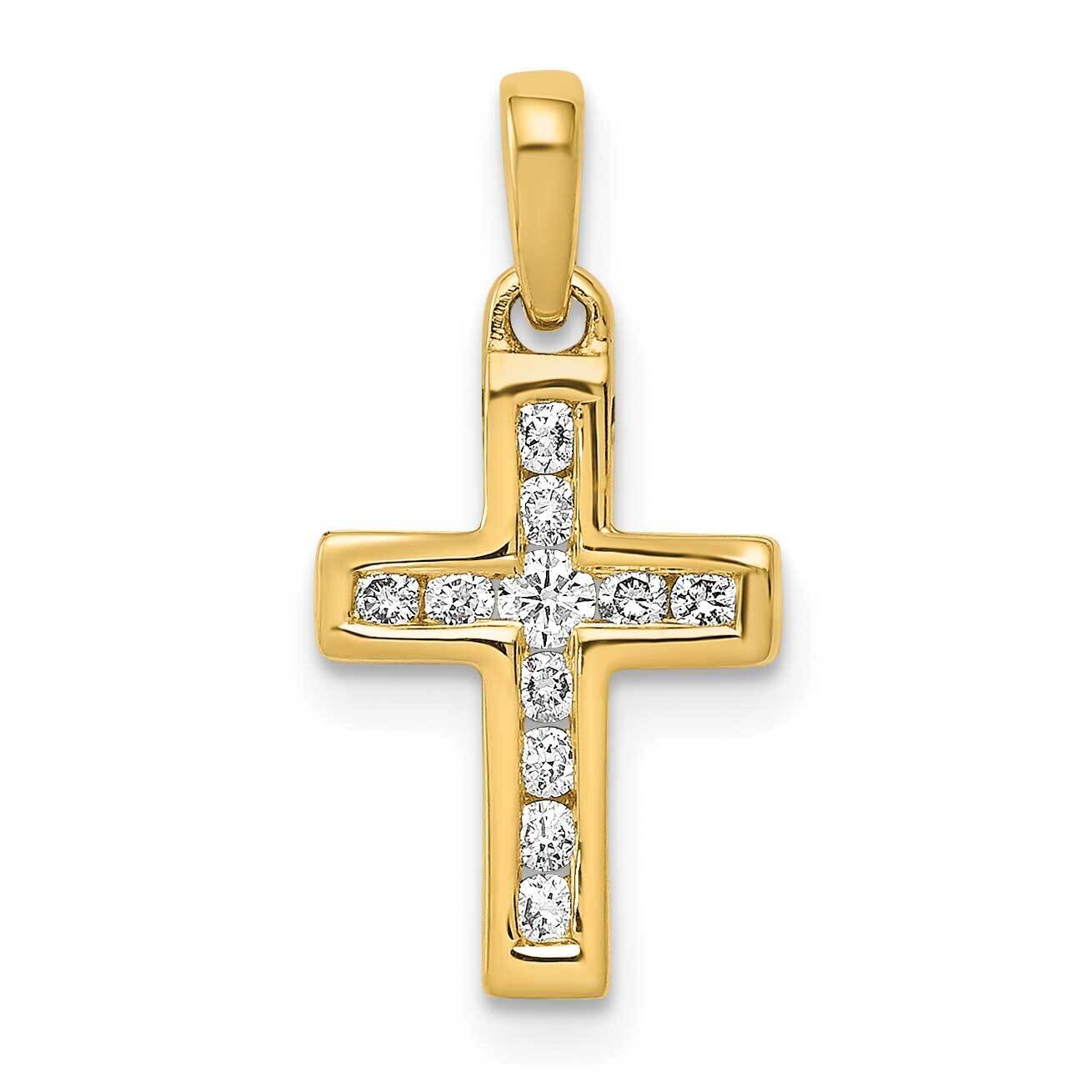 1/6Ct. Diamond Latin Cross Pendant 14k Gold PM4983-015-YA