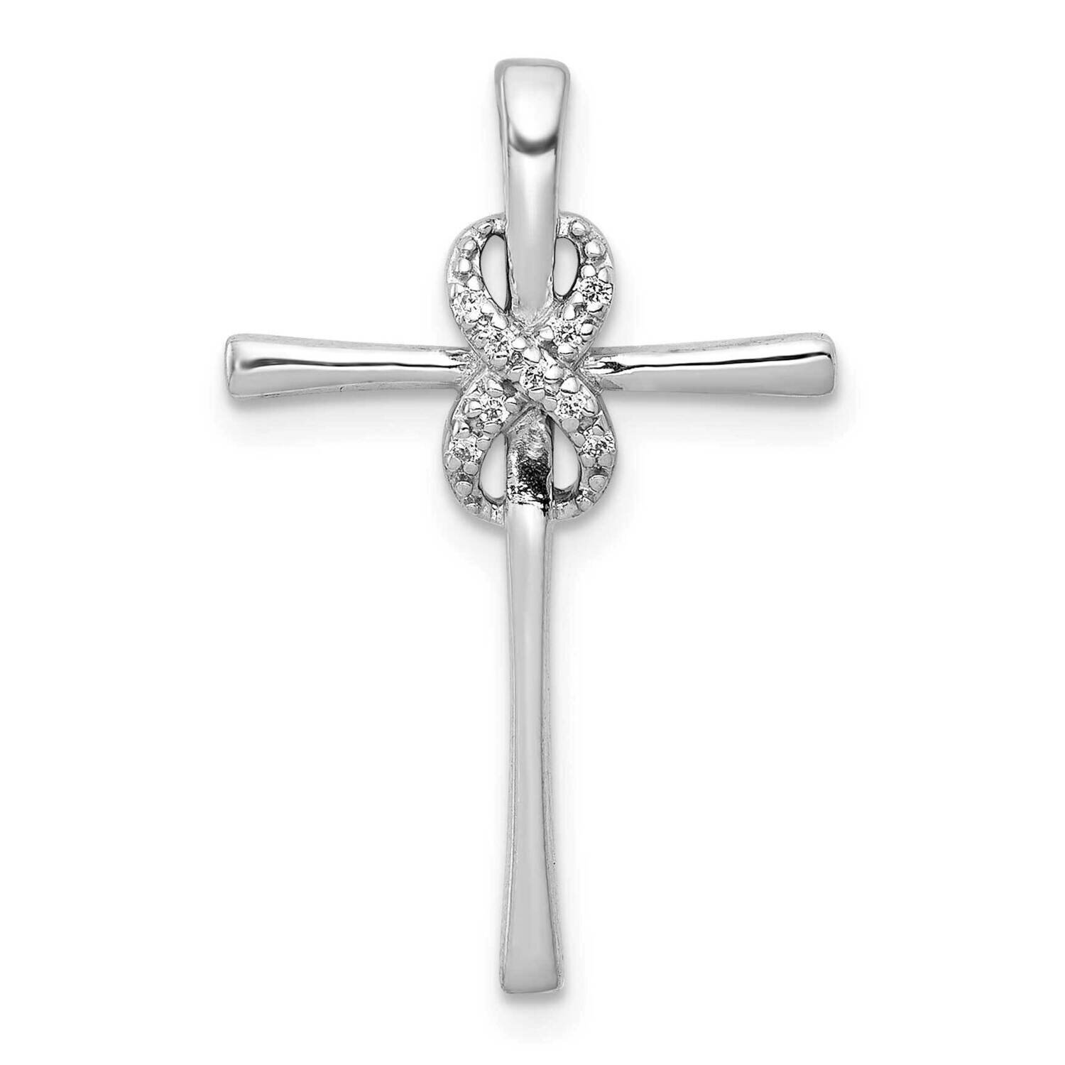 .03Ct. Diamond Infinity Cross Chain Slide 14k White Gold PM4985-003-WA