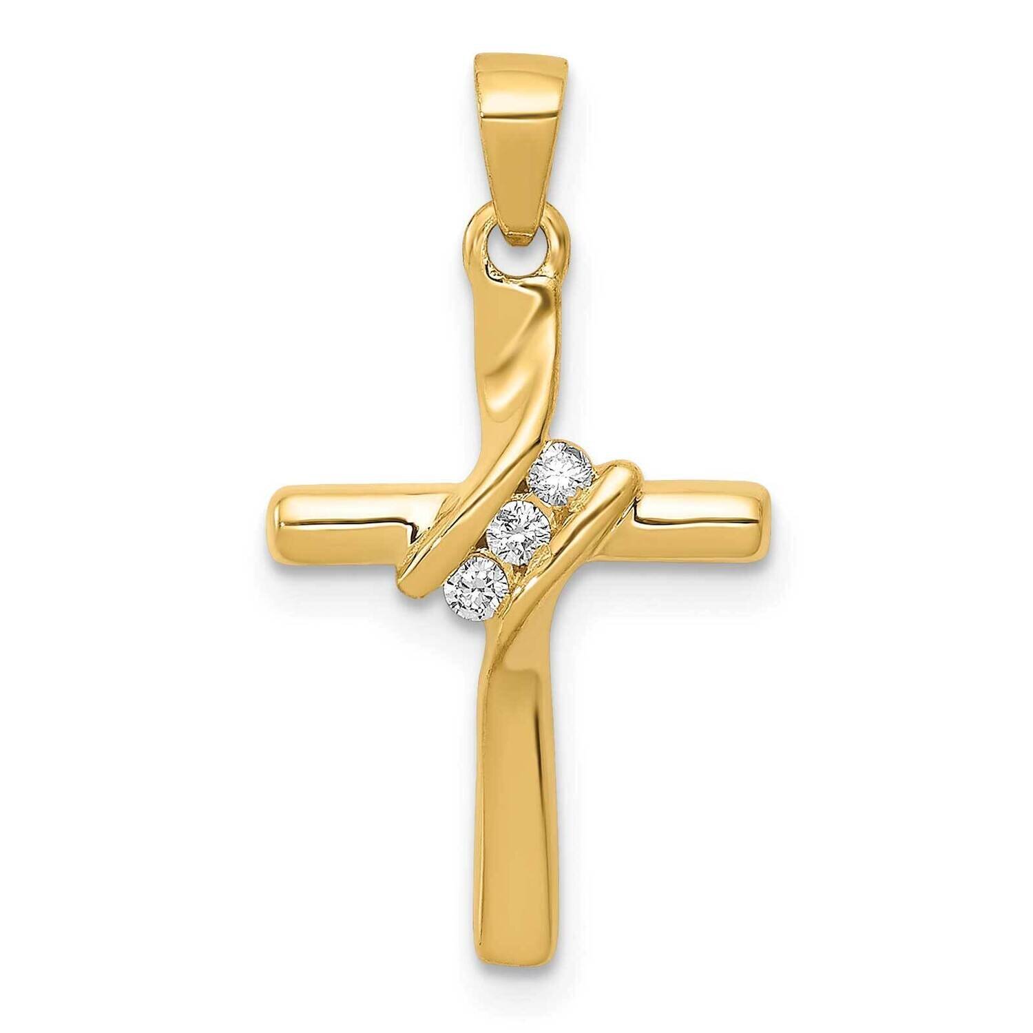 Cross Pendant 14k Gold AA Diamond PM4990-005-YA, MPN: PM4990-005-YA, 883957206509