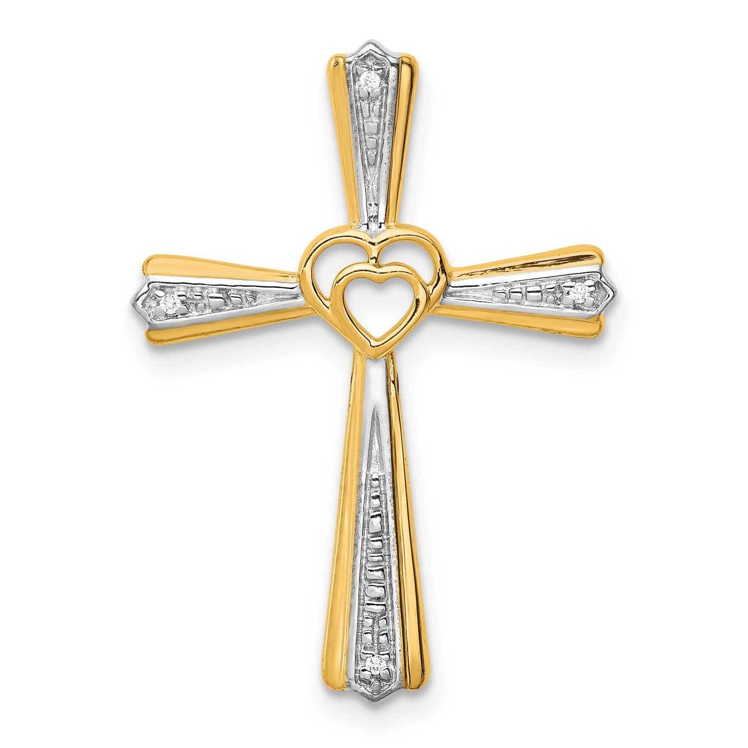 Diamond Cross Pendant 14k Gold Rhodium PM4995-001-YA, MPN: PM4995-001-YA, 883957475103