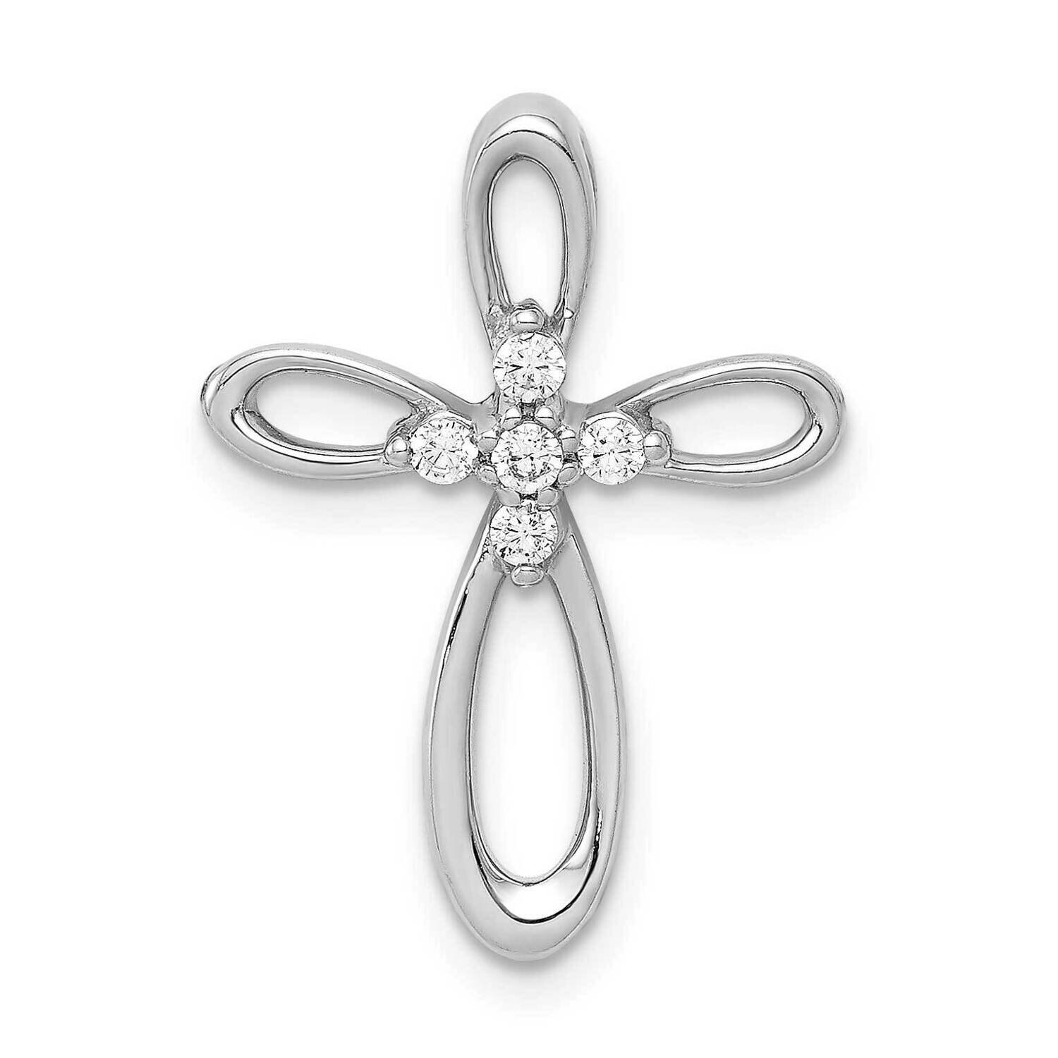 1/10Ct. Diamond Cross Chain Slide 14k White Gold PM4997-010-WA, MPN: PM4997-010-WA, 883957383538