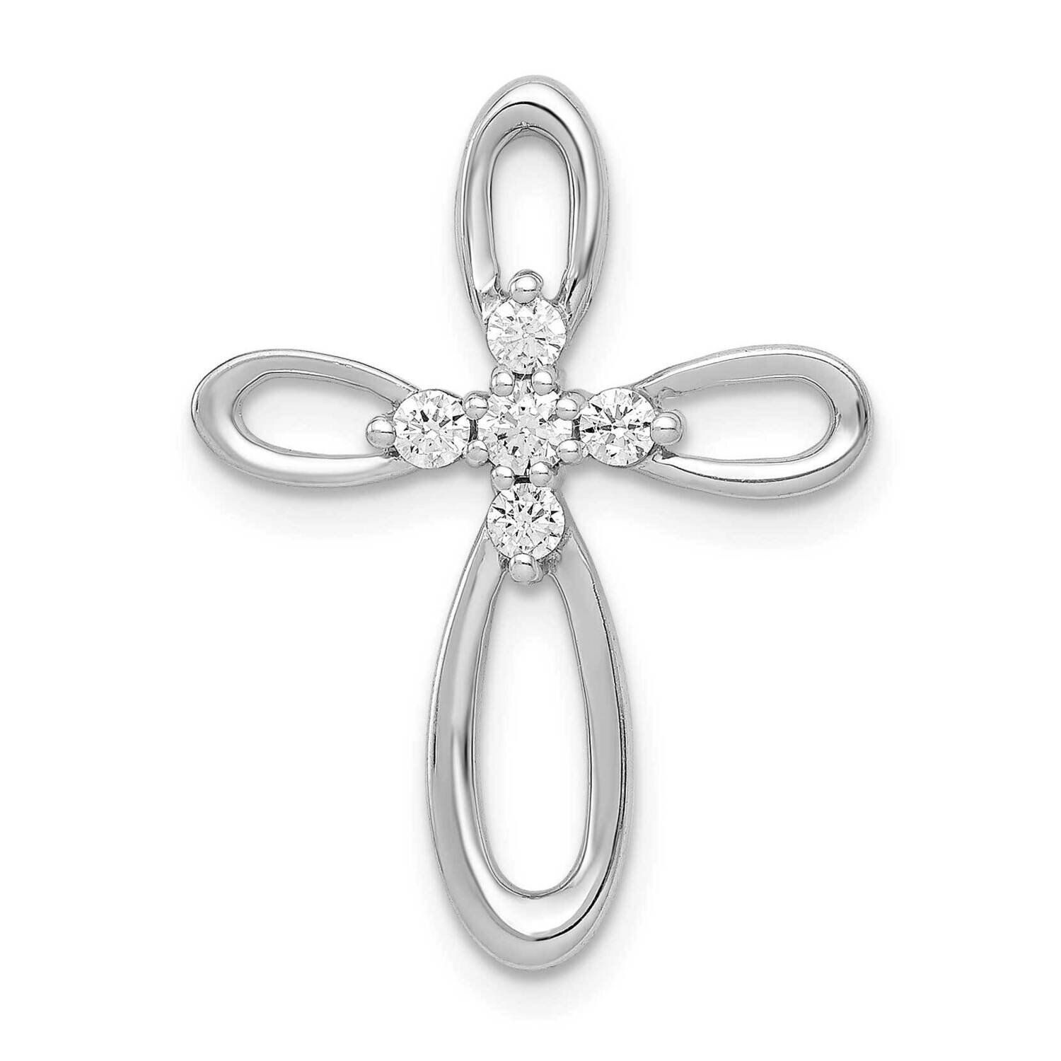 1/5Ct. Diamond Cross Chain Slide 14k White Gold PM4997-020-WA, MPN: PM4999-020-WA, 883957303345
