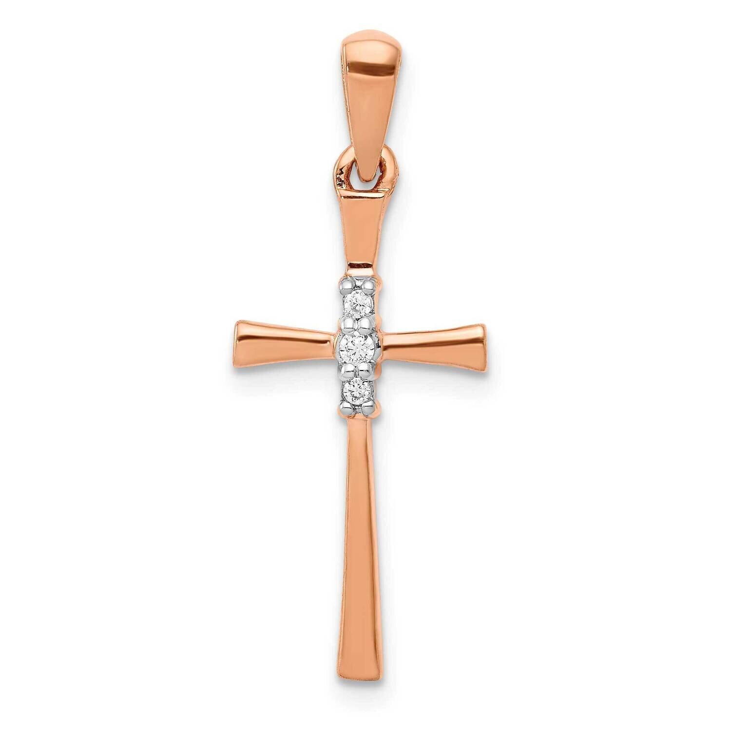.03Ct. Diamond Cross Pendant 14k Rose Gold PM5011-003-RA, MPN: PM5011-003-RA, 883957824307
